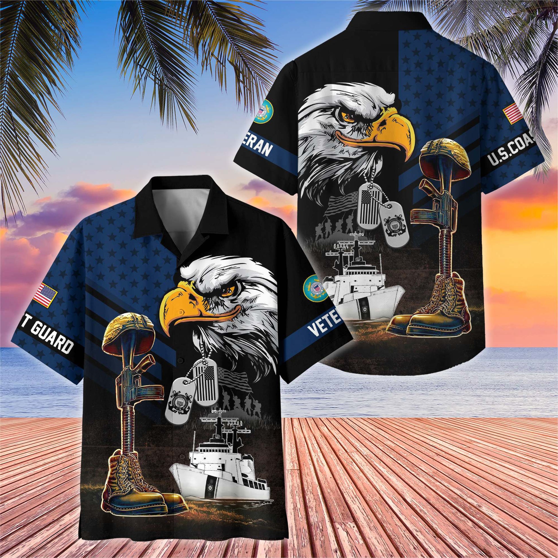 Premium US Veterans Hawaiian Shirt BPHN230512, Gifts For US Veterans, Gifts On Father's Day, Armed Forces Day, Veterans Day.
