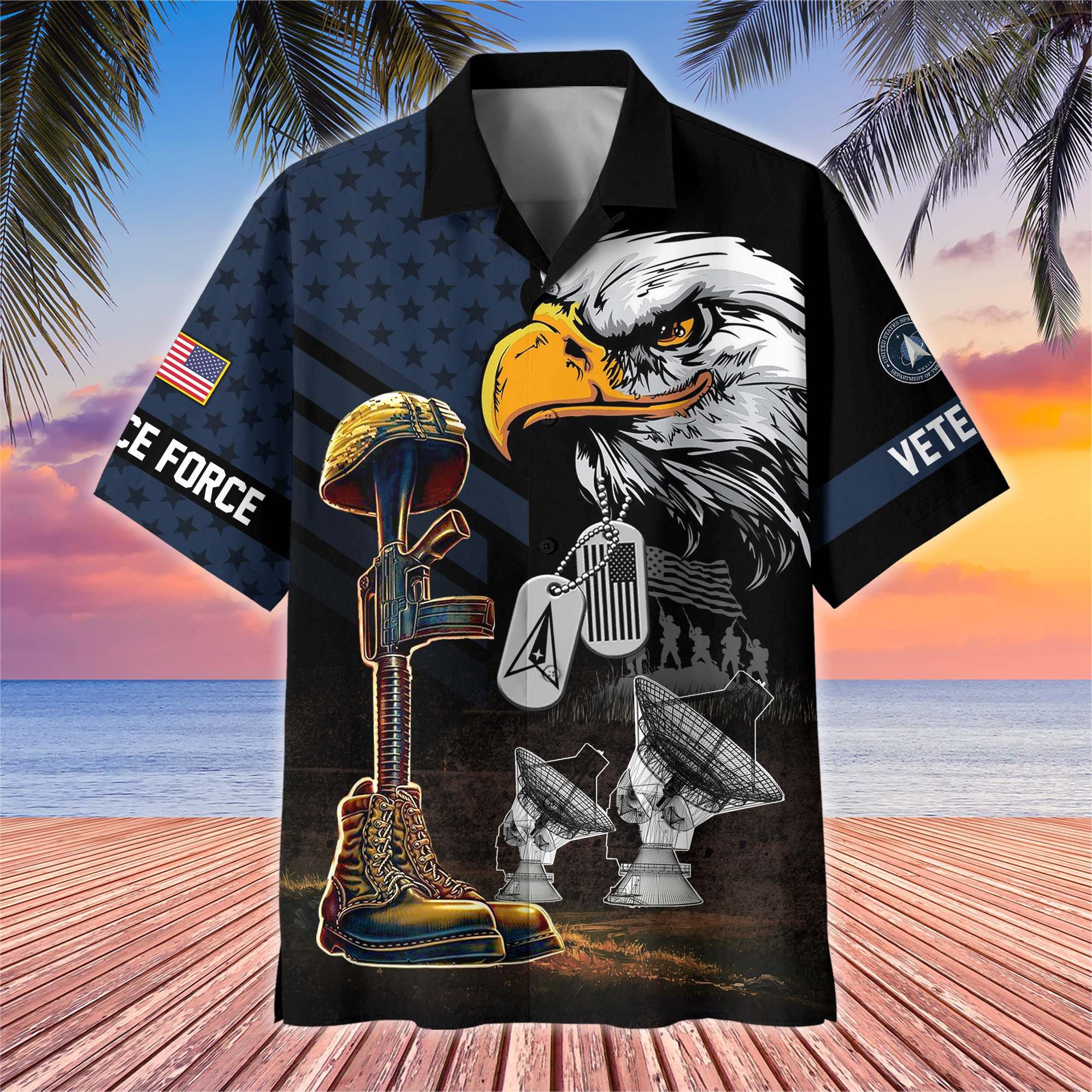 Premium US Veterans Hawaiian Shirt BPHN230512, Gifts For US Veterans, Gifts On Father's Day, Armed Forces Day, Veterans Day.