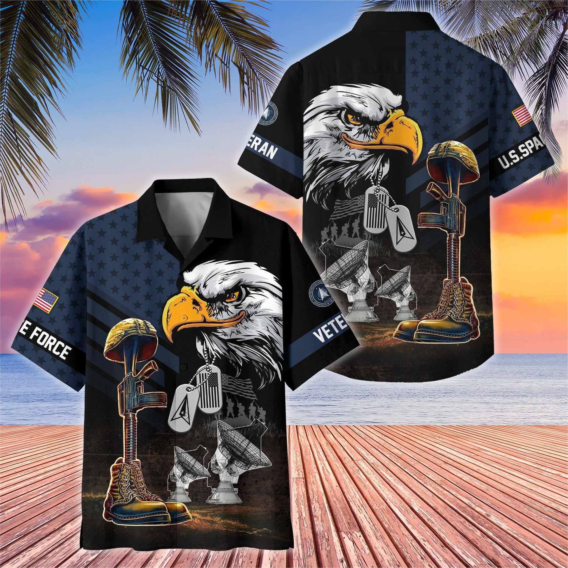 Premium US Veterans Hawaiian Shirt BPHN230512, Gifts For US Veterans, Gifts On Father's Day, Armed Forces Day, Veterans Day.