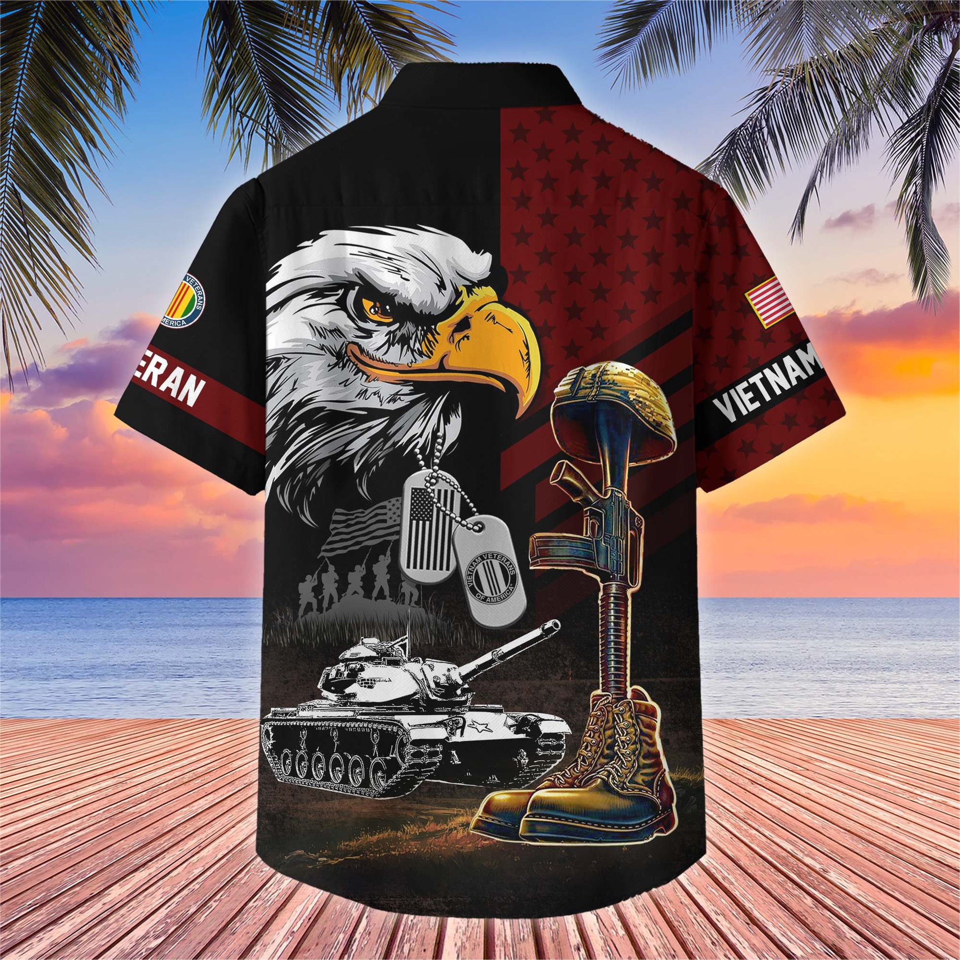 Premium US Veterans Hawaiian Shirt BPHN230512, Gifts For US Veterans, Gifts On Father's Day, Armed Forces Day, Veterans Day.