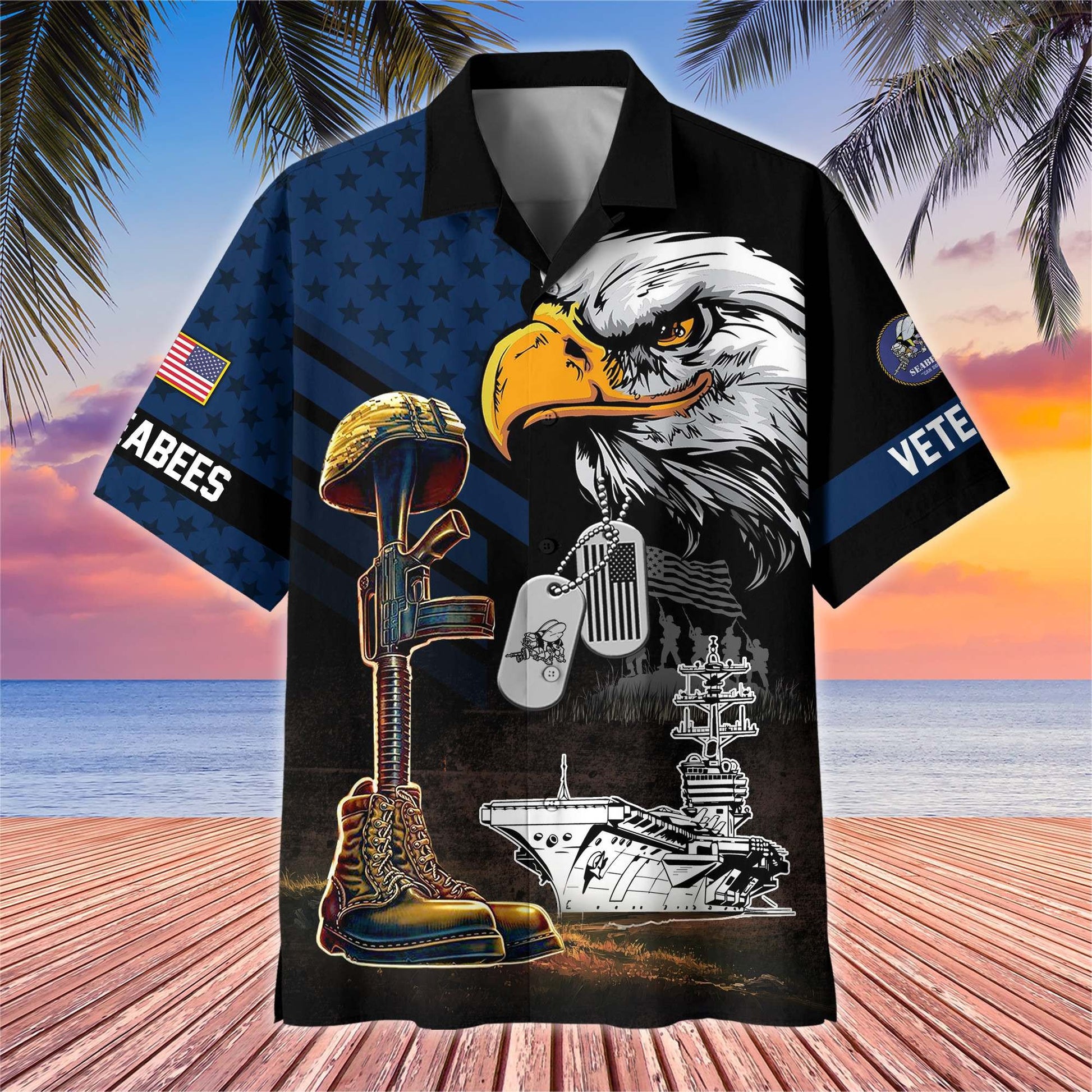 Premium US Veterans Hawaiian Shirt BPHN230512, Gifts For US Veterans, Gifts On Father's Day, Armed Forces Day, Veterans Day.