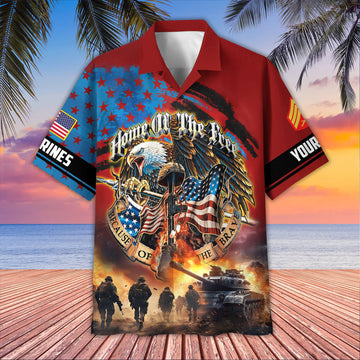 Unique Custom Name, Rank, USMC Hawaiian Shirt VPVC405603, Gifts For Marine Veteran, Best Gifts On Father's Day, Independence Day, Veterans Day.