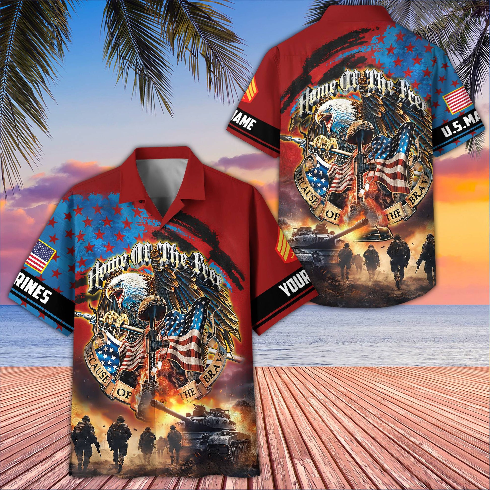 Unique Custom Name, Rank, USMC Hawaiian Shirt VPVC405603, Gifts For Marine Veteran, Best Gifts On Father's Day, Independence Day, Veterans Day.