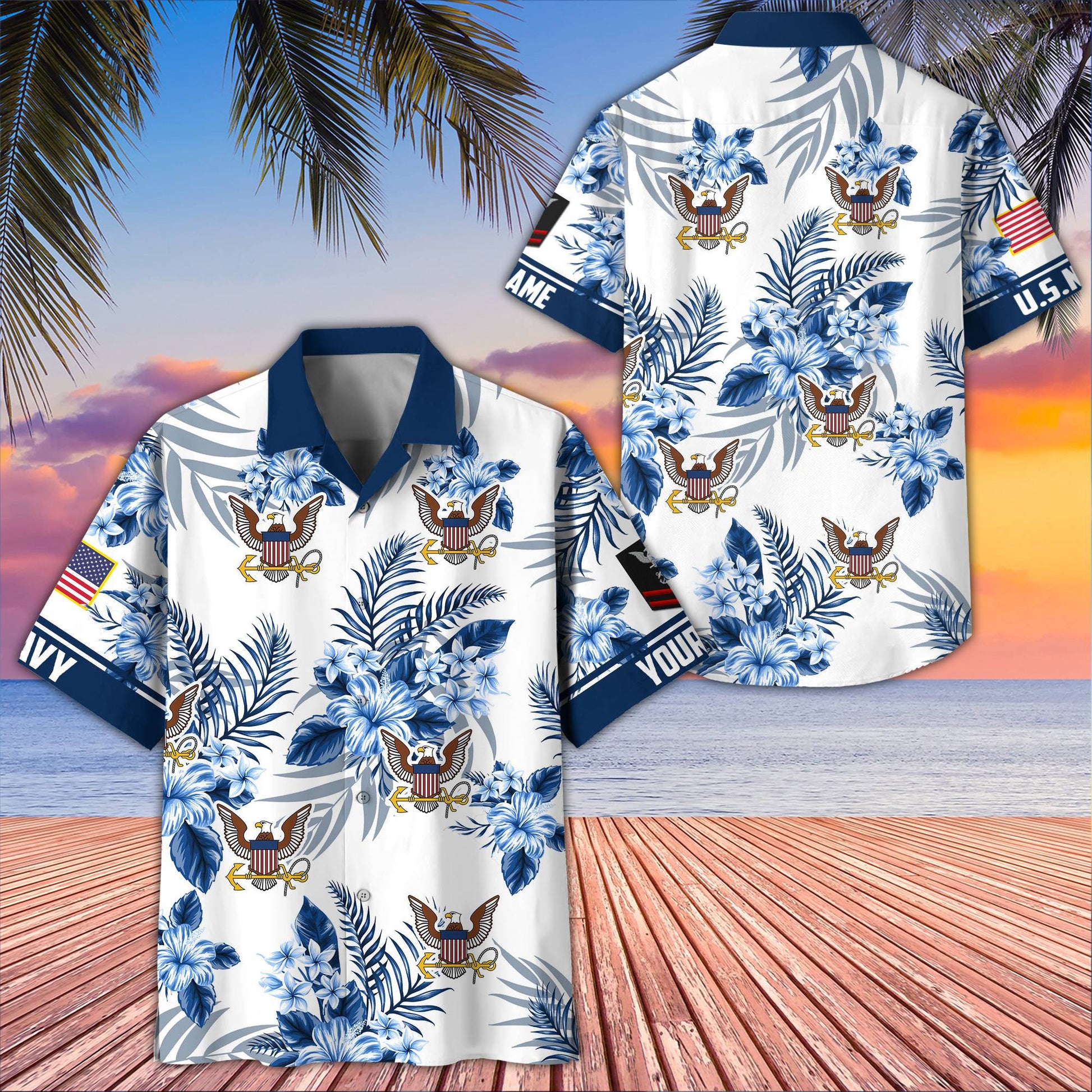 Premium Custom US Navy Hawaiian Shirt VPVC406902, Gifts For Navy Veteran, Best Gifts On Father's Day, Armed Forces Day, Independence Day, Veterans Day.