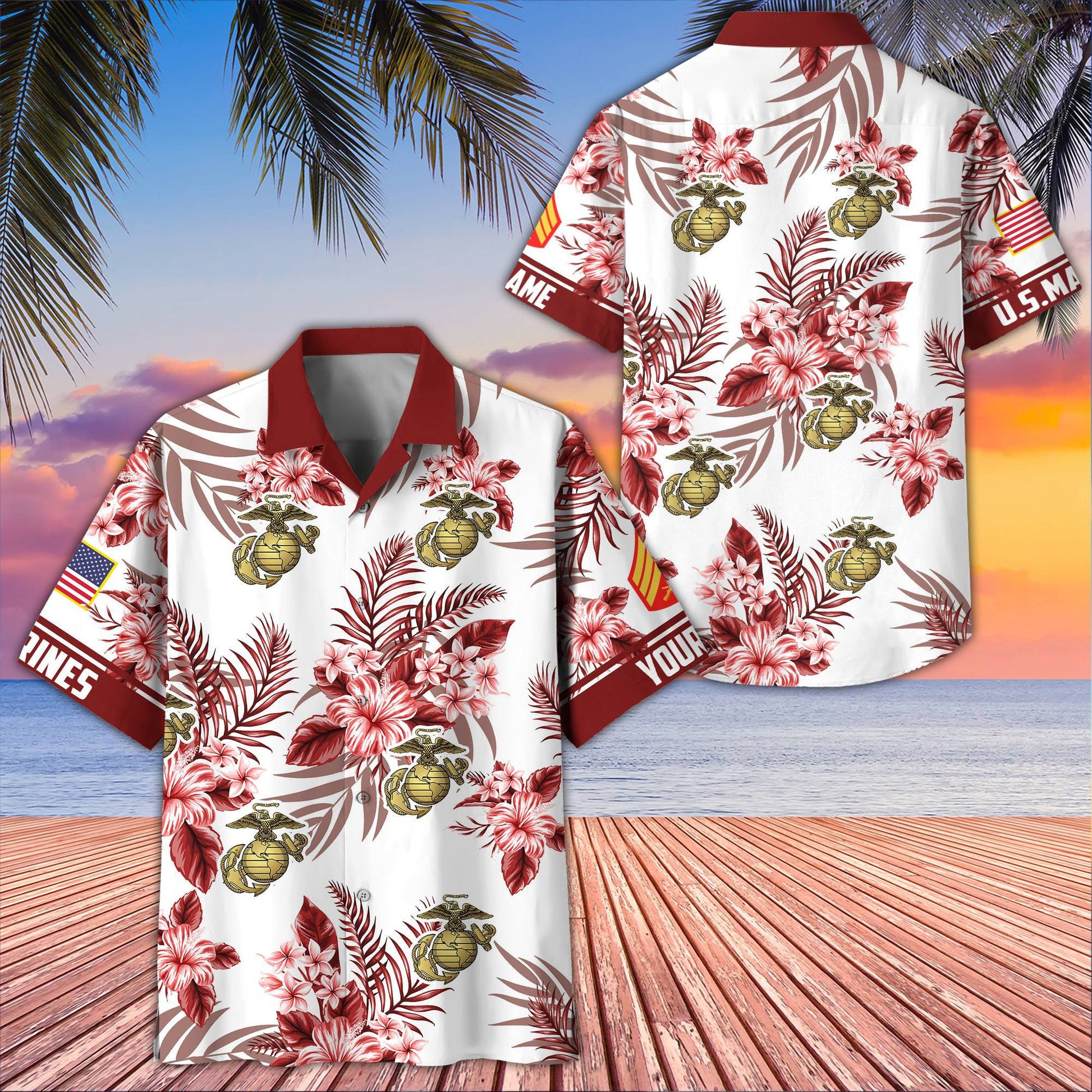 Premium Custom USMC Hawaiian Shirt VPVC406903, Gifts For Marine Veteran, Best Gifts On Father's Day, Armed Forces Day, Independence Day, Veterans Day.