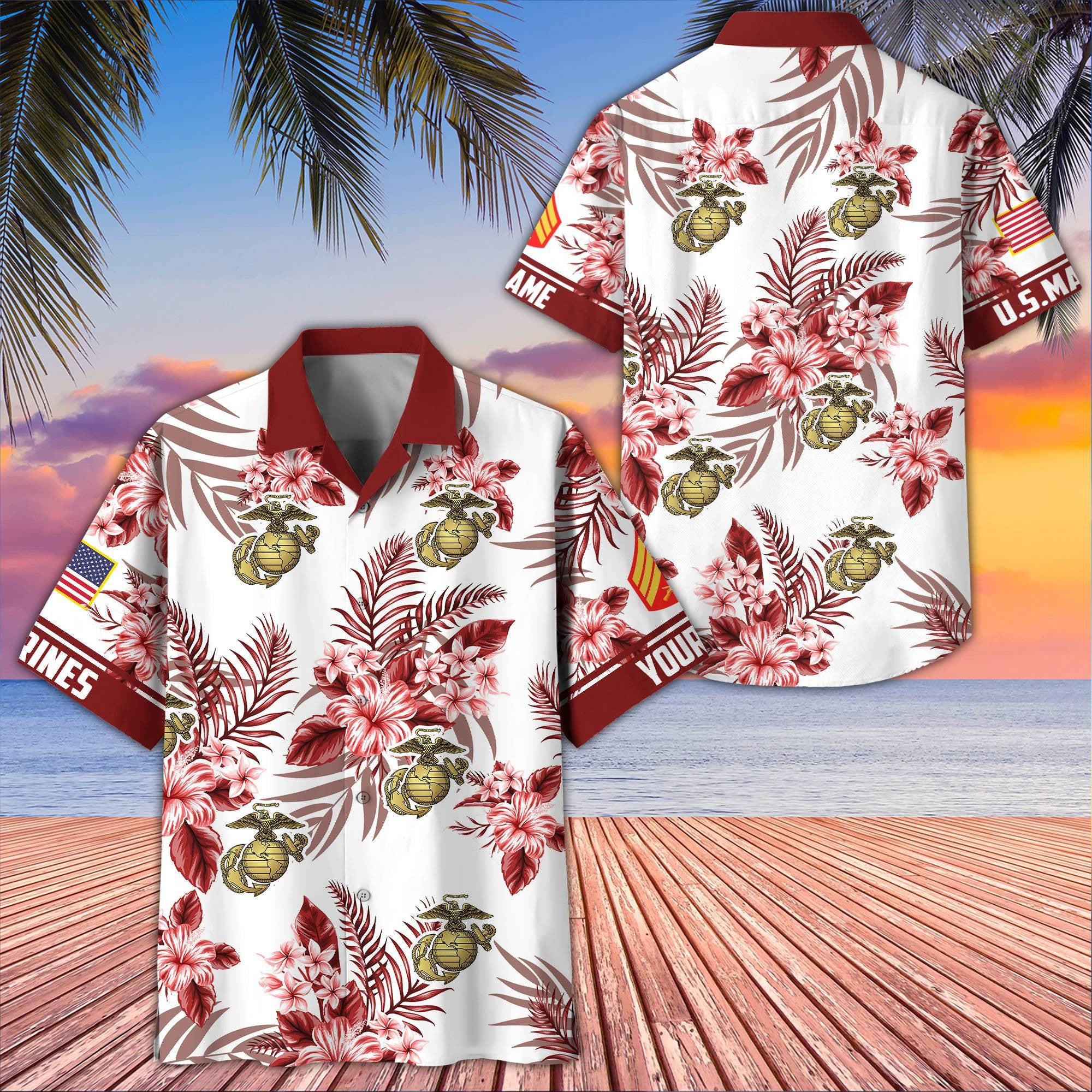 Premium Custom USMC Hawaiian Shirt VPVC406903, Gifts For Marine Veteran, Best Gifts On Father's Day, Armed Forces Day, Independence Day, Veterans Day.