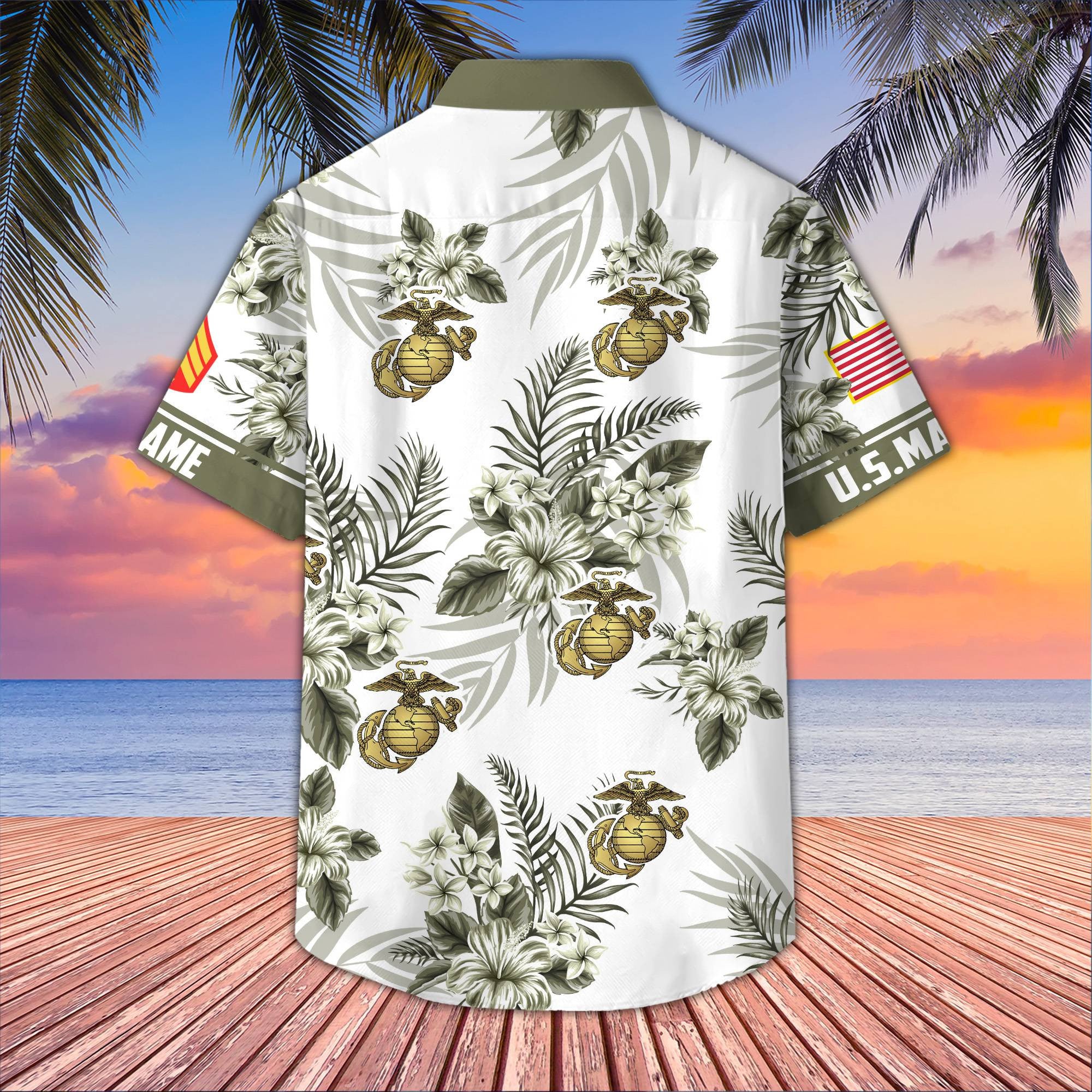 Premium Custom USMC Hawaiian Shirt VPVC406911, Gifts For Marine Veteran, Best Gifts On Father's Day, Armed Forces Day, Independence Day, Veterans Day.