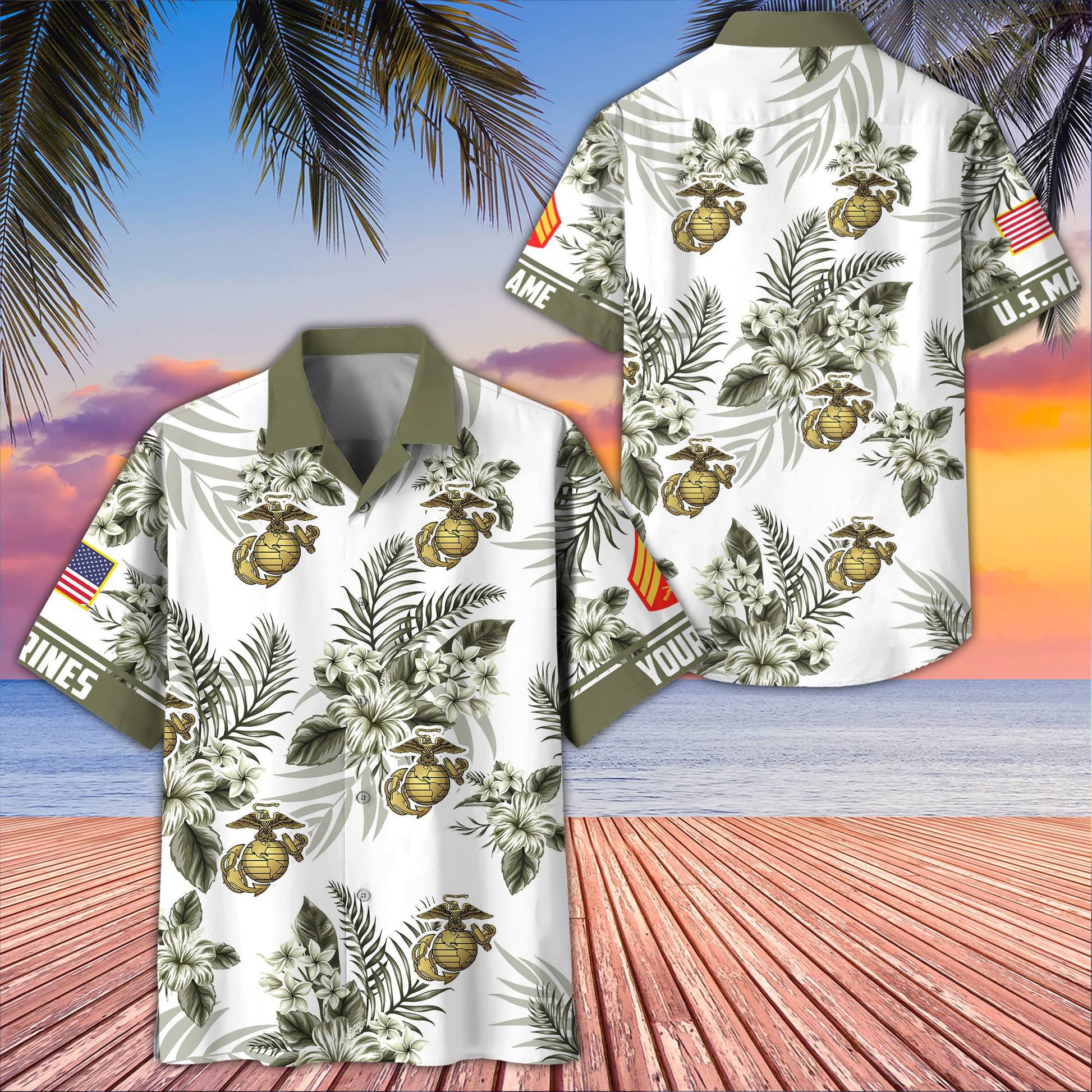 Premium Custom USMC Hawaiian Shirt VPVC406911, Gifts For Marine Veteran, Best Gifts On Father's Day, Armed Forces Day, Independence Day, Veterans Day.