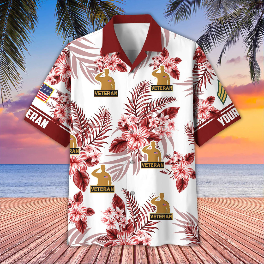 Premium Custom US Veteran Hawaiian Shirt VPVC406907, Gifts For US Veteran, Best Gifts On Father's Day, Armed Forces Day, Independence Day, Veterans Day.