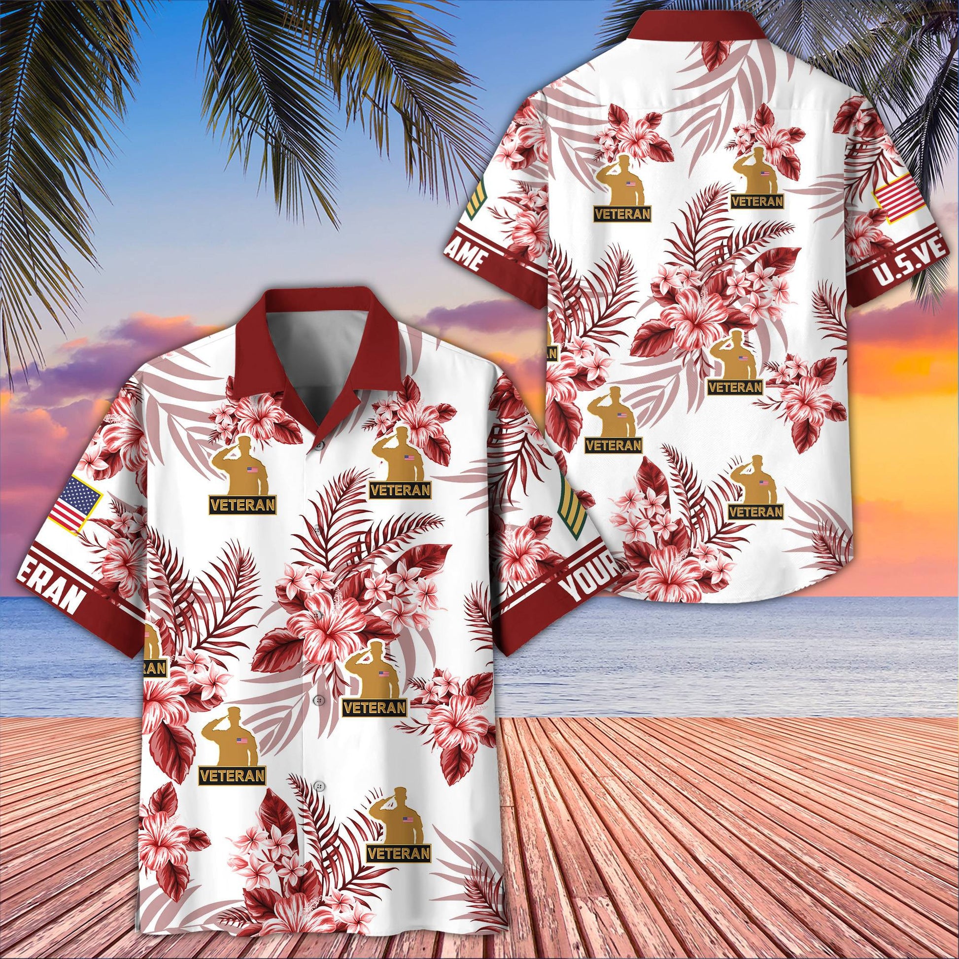 Premium Custom US Veteran Hawaiian Shirt VPVC406907, Gifts For US Veteran, Best Gifts On Father's Day, Armed Forces Day, Independence Day, Veterans Day.