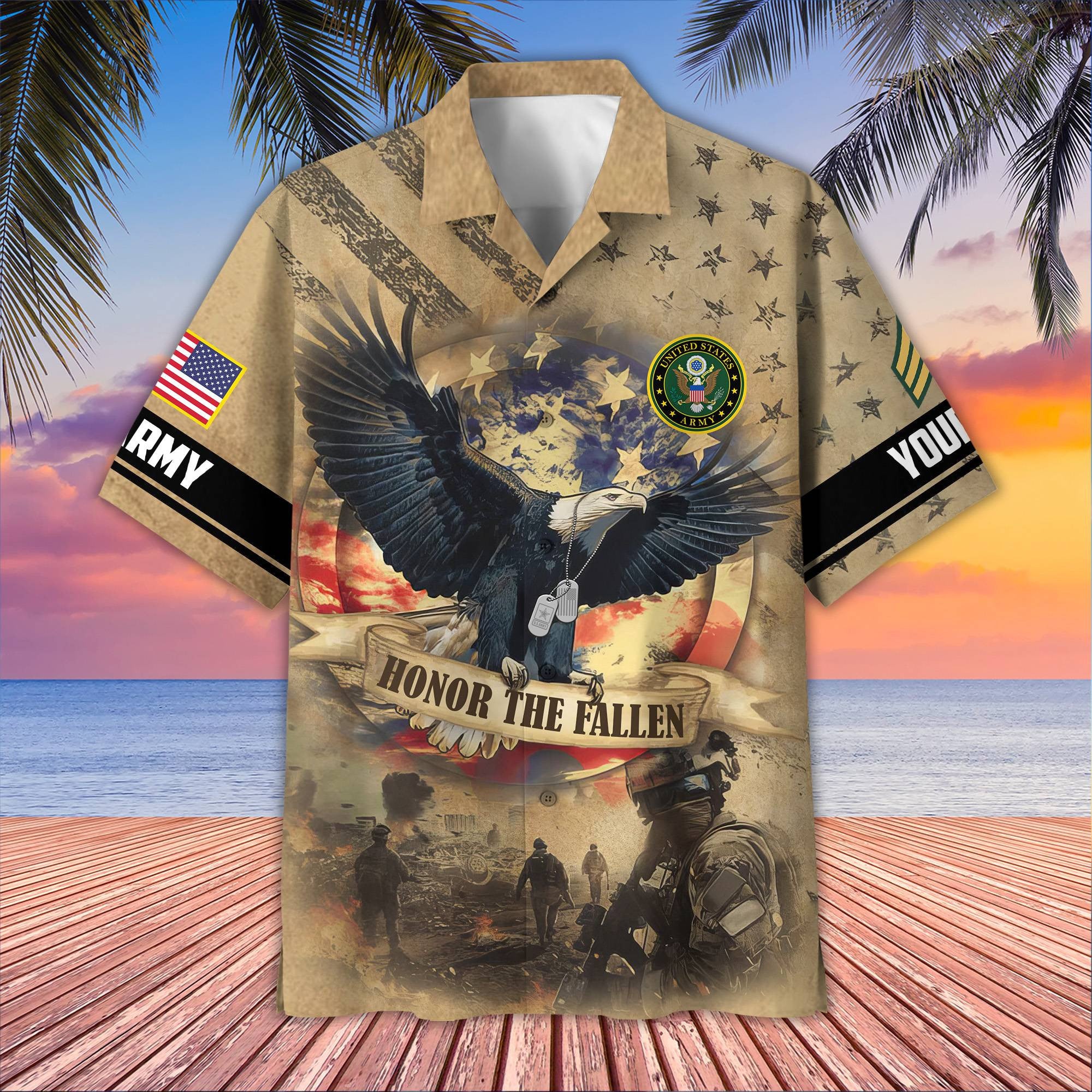 Premium Custom US Army Hawaiian Shirt VPVC407101, Gifts For Army Veteran, Best Gifts On Father's Day, Armed Forces Day, Independence Day, Veterans Day.
