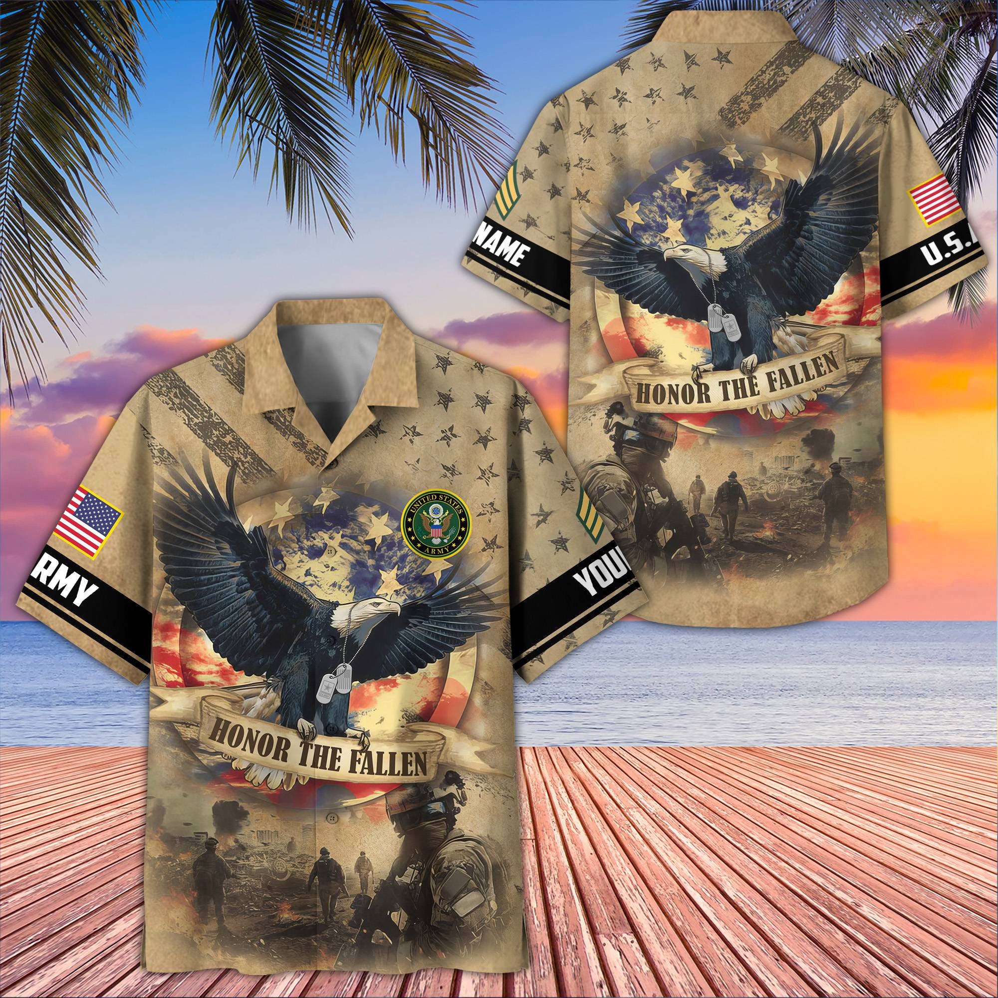 Premium Custom US Army Hawaiian Shirt VPVC407101, Gifts For Army Veteran, Best Gifts On Father's Day, Armed Forces Day, Independence Day, Veterans Day.