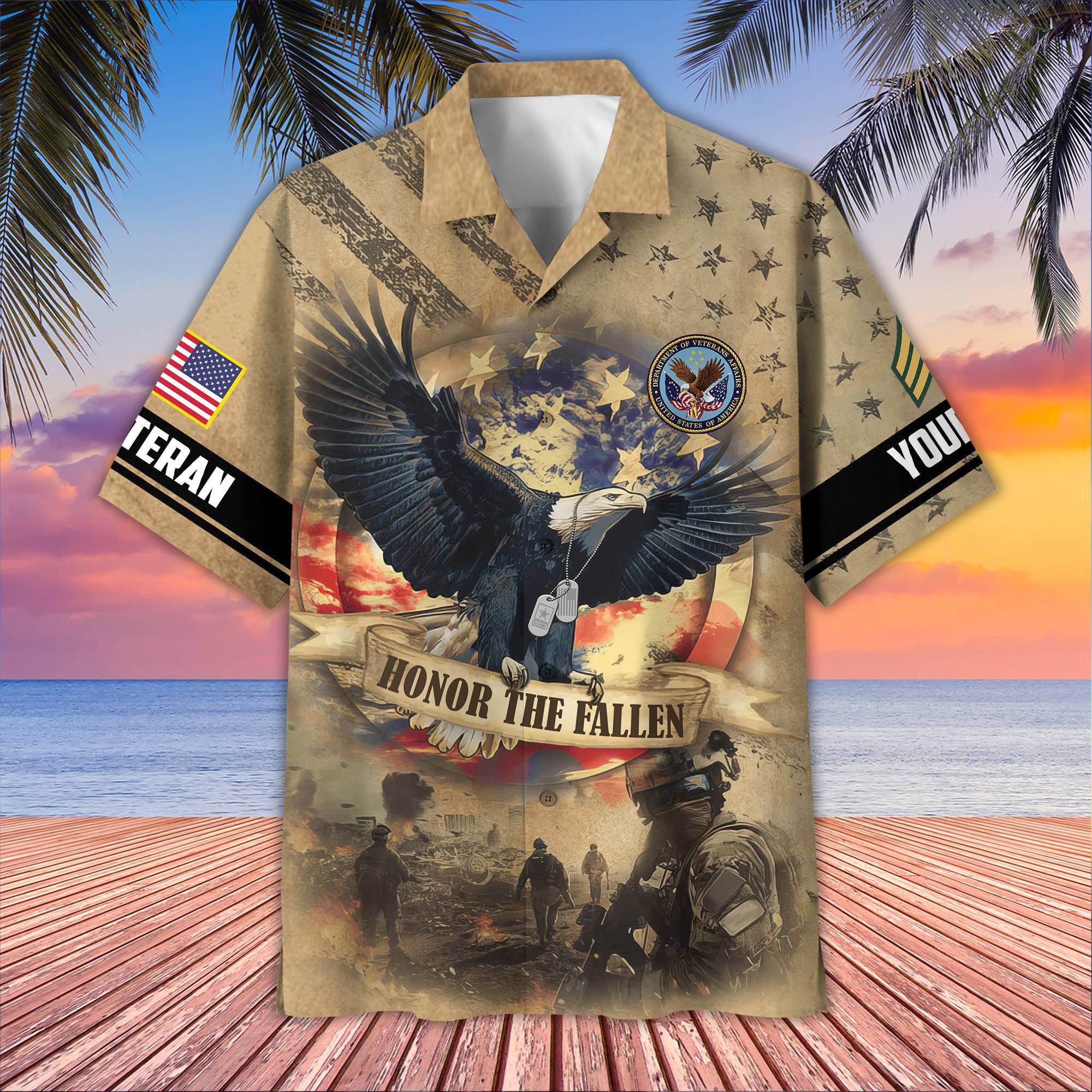 Premium Custom US Veteran Hawaiian Shirt VPVC407107, Gifts For US Veteran, Best Gifts On Father's Day, Armed Forces Day, Independence Day, Veterans Day.