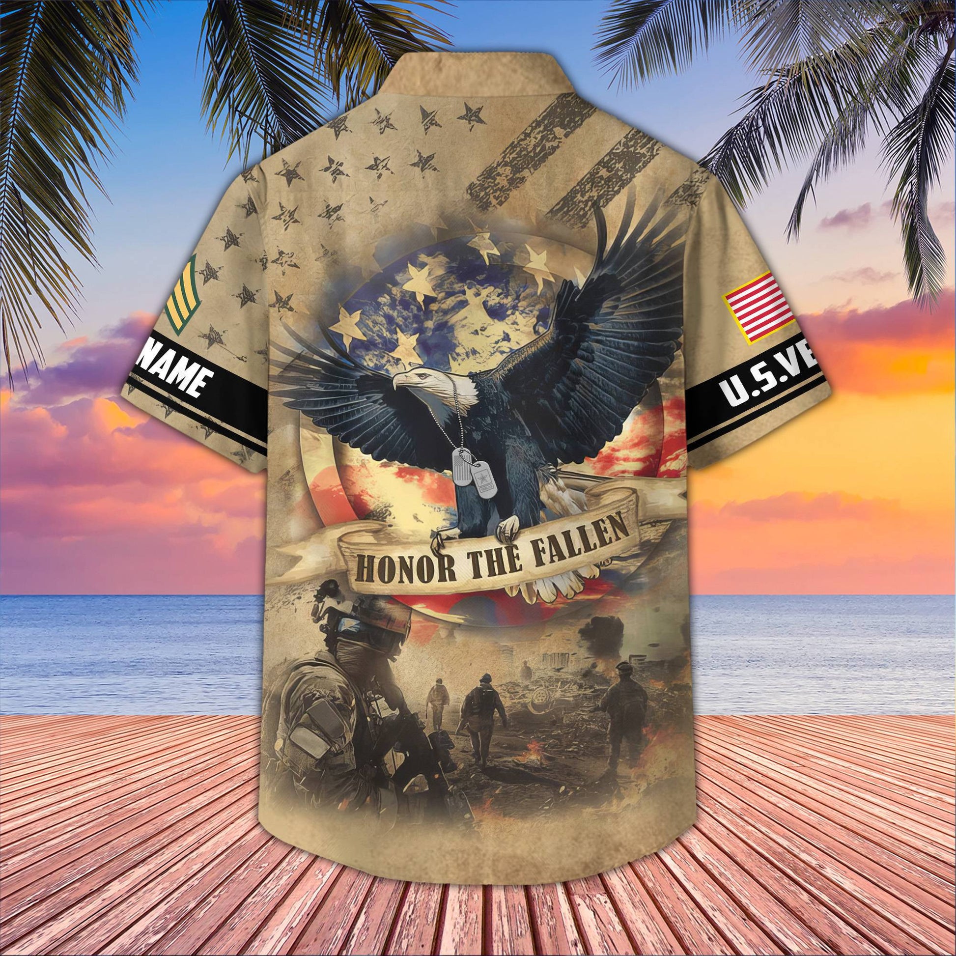 Premium Custom US Veteran Hawaiian Shirt VPVC407107, Gifts For US Veteran, Best Gifts On Father's Day, Armed Forces Day, Independence Day, Veterans Day.