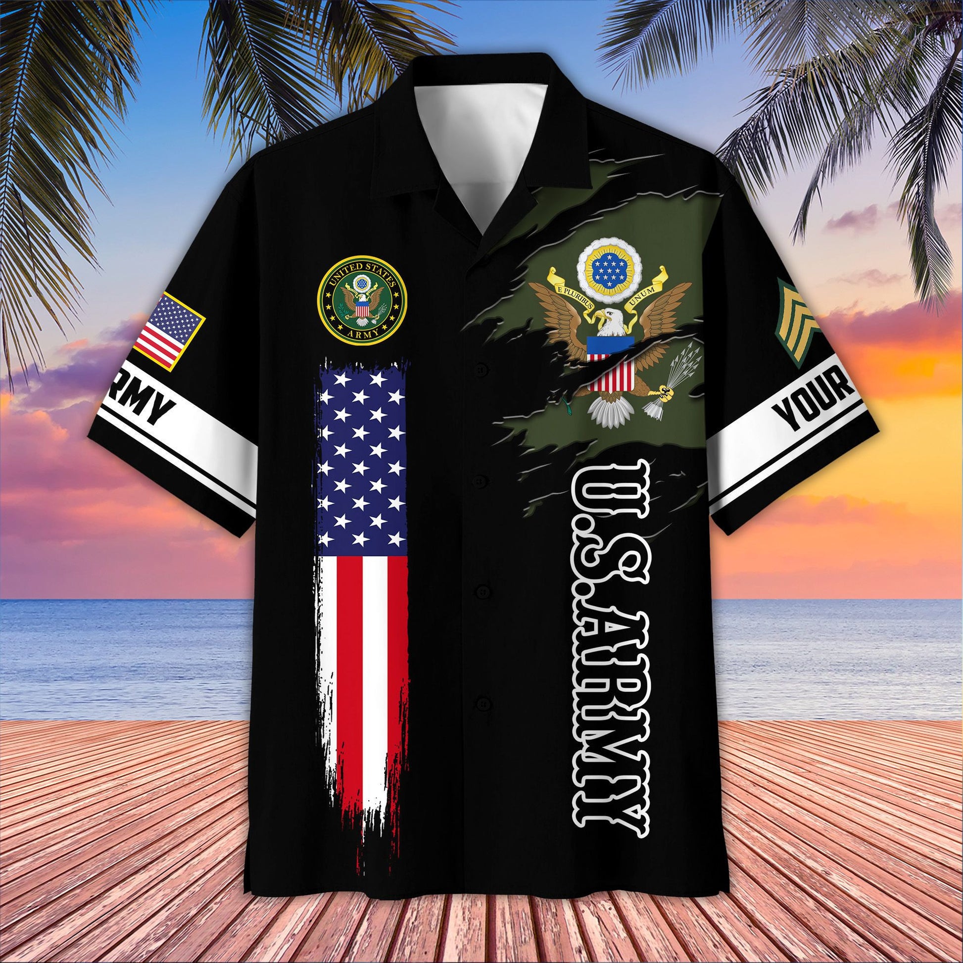 Unique Custom Name, Rank, US Army Hawaiian Shirt VPVC407201, Gifts For Army Veteran, Best Gifts On Father's Day, Independence Day, Veterans Day.