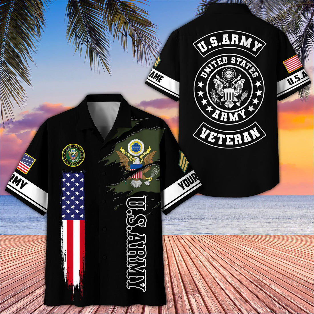 Unique Custom Name, Rank, US Army Hawaiian Shirt VPVC407201, Gifts For Army Veteran, Best Gifts On Father's Day, Independence Day, Veterans Day.
