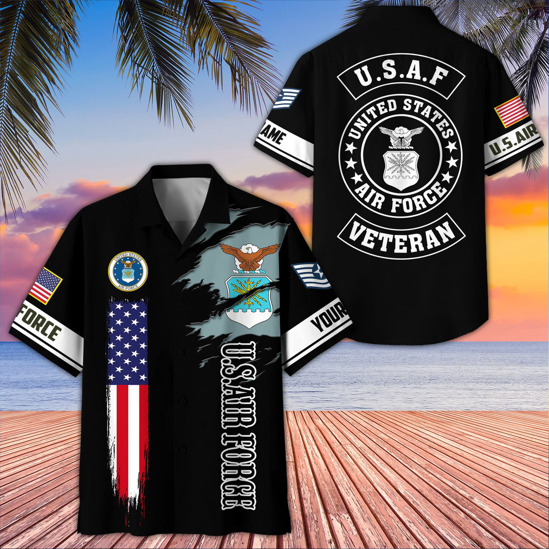 Unique Custom Name, Rank, USAF Hawaiian Shirt VPVC407204, Gifts For Air Force Veteran, Best Gifts On Father's Day, Independence Day, Veterans Day.