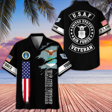 Unique Custom Name, Rank, USAF Hawaiian Shirt VPVC407204, Gifts For Air Force Veteran, Best Gifts On Father's Day, Independence Day, Veterans Day.