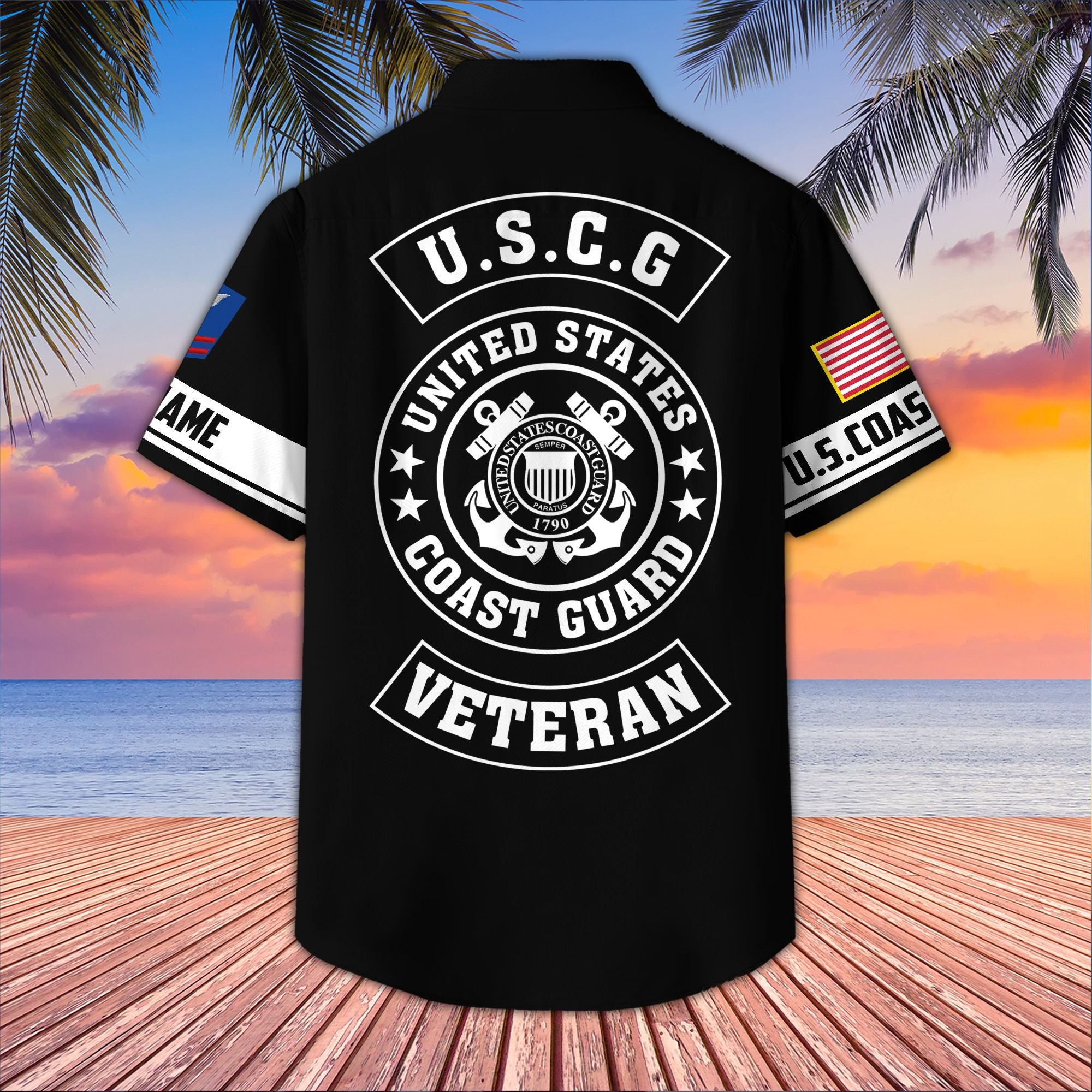 Unique Custom Name, Rank, USCG Hawaiian Shirt VPVC407205, Gifts For Coast Guard Veteran, Best Gifts On Father's Day, Independence Day, Veterans Day.