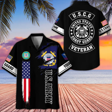 Unique Custom Name, Rank, USCG Hawaiian Shirt VPVC407205, Gifts For Coast Guard Veteran, Best Gifts On Father's Day, Independence Day, Veterans Day.