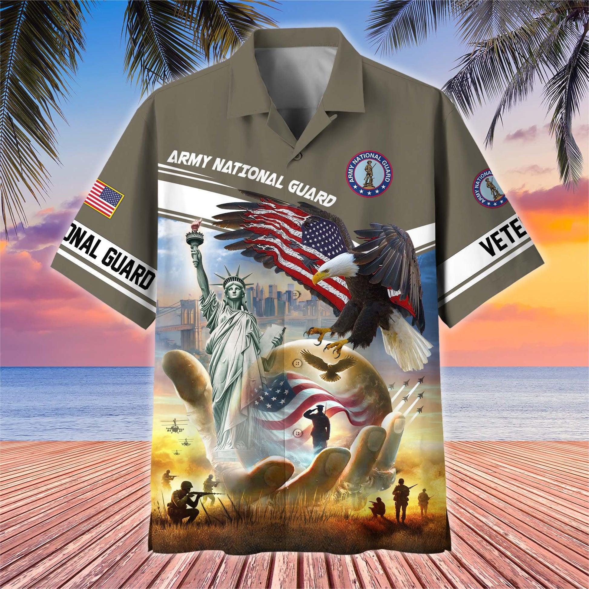 Premium US Veterans Hawaiian Shirt BPHN230513, Gifts For US Veterans, Gifts On Father's Day, Armed Forces Day, Veterans Day.