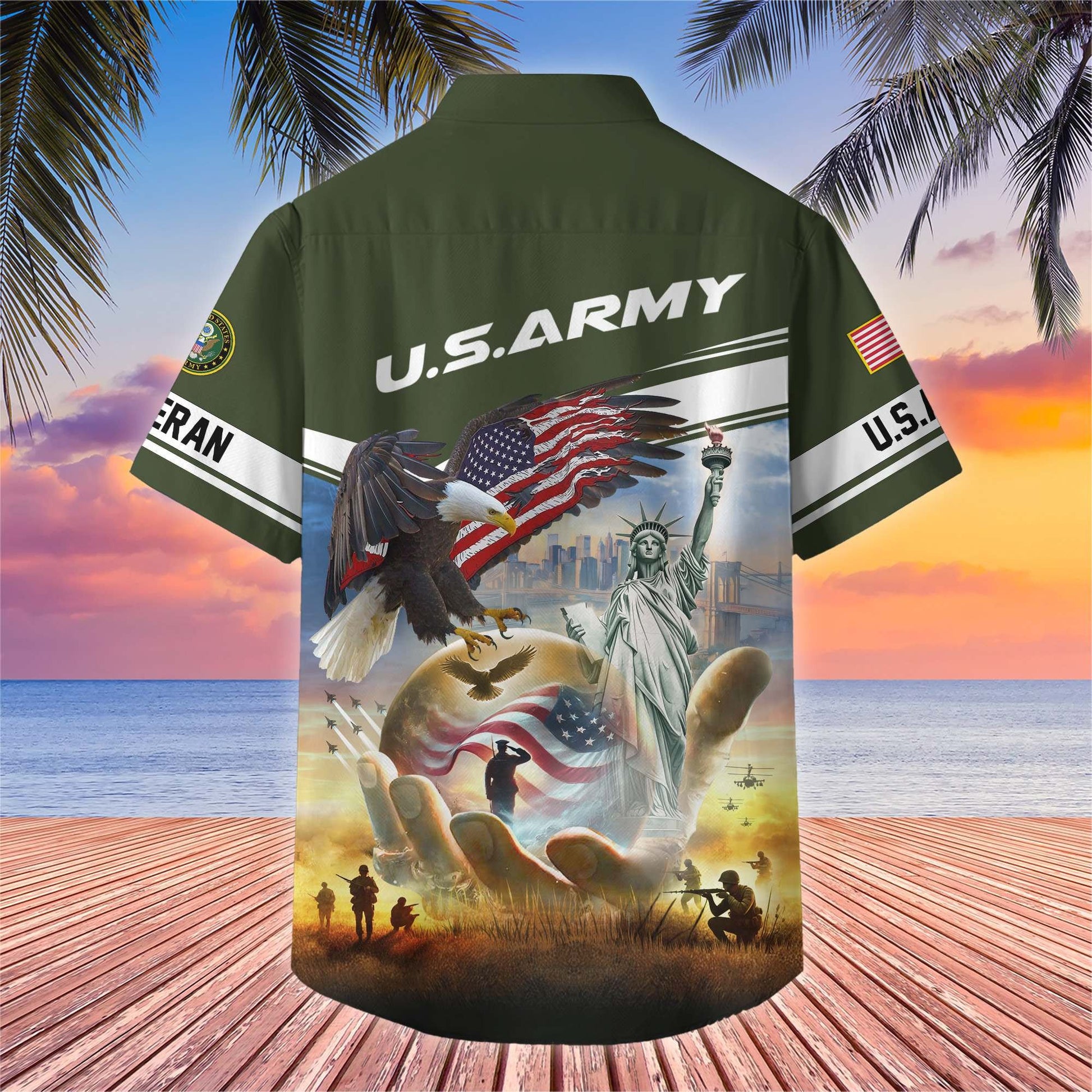 Premium US Veterans Hawaiian Shirt BPHN230513, Gifts For US Veterans, Gifts On Father's Day, Armed Forces Day, Veterans Day.