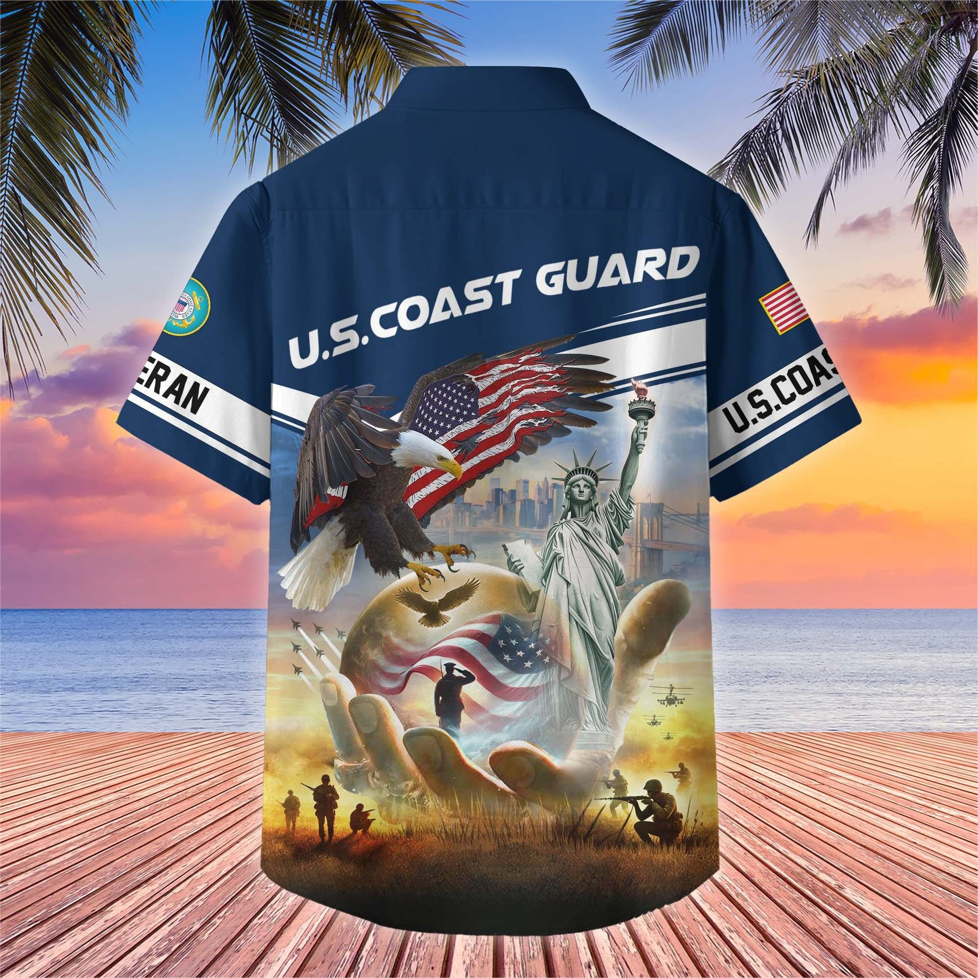 Premium US Veterans Hawaiian Shirt BPHN230513, Gifts For US Veterans, Gifts On Father's Day, Armed Forces Day, Veterans Day.