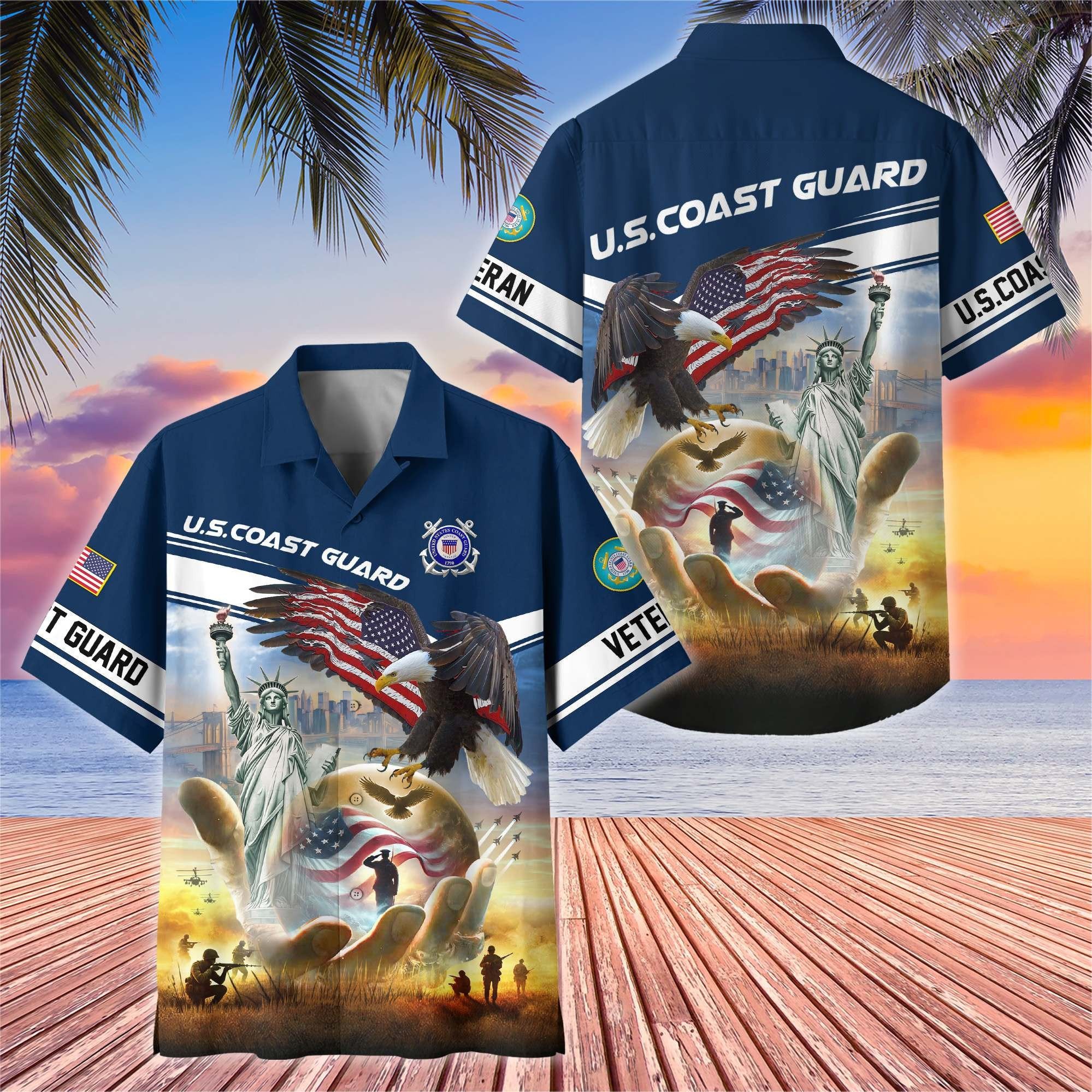 Premium US Veterans Hawaiian Shirt BPHN230513, Gifts For US Veterans, Gifts On Father's Day, Armed Forces Day, Veterans Day.