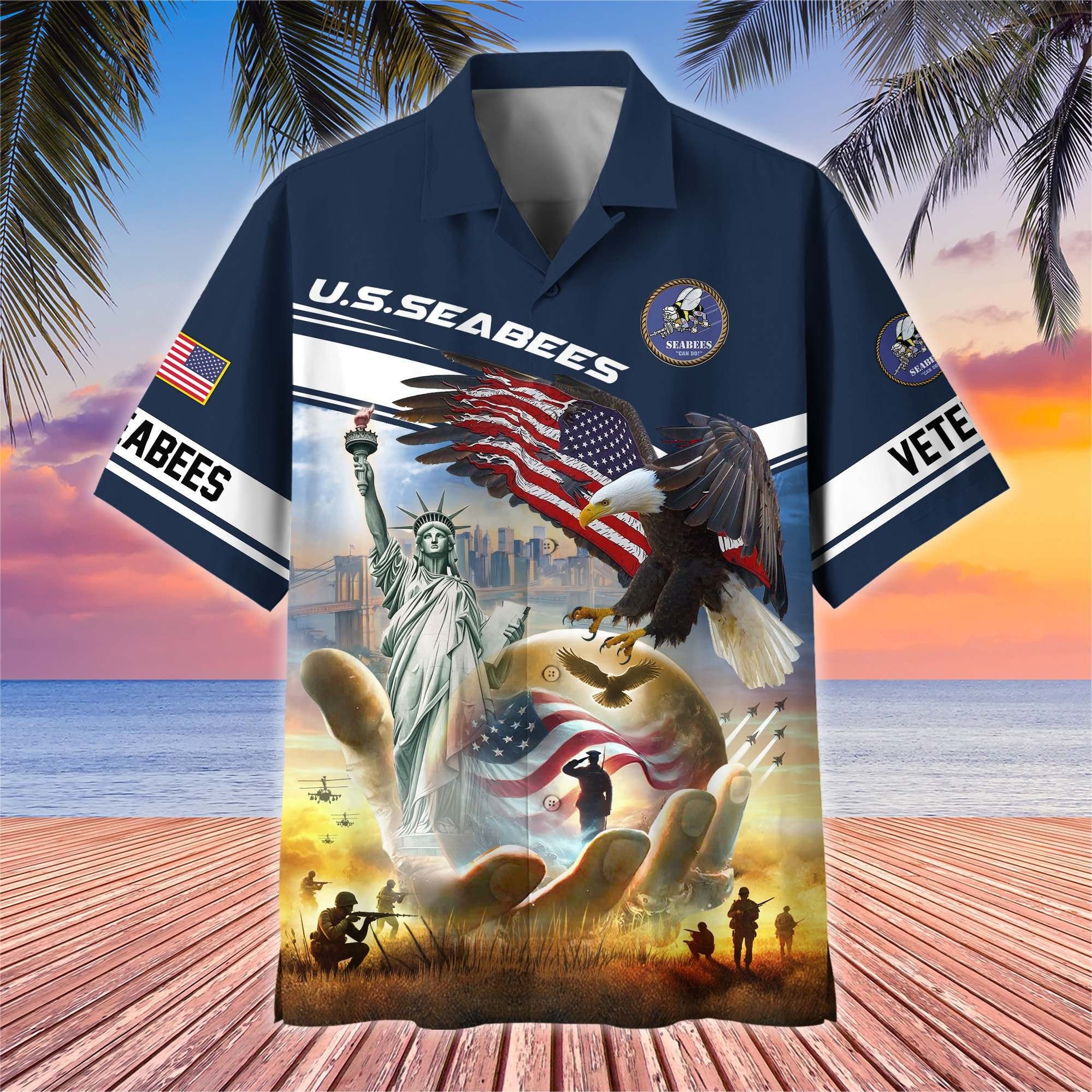 Premium US Veterans Hawaiian Shirt BPHN230513, Gifts For US Veterans, Gifts On Father's Day, Armed Forces Day, Veterans Day.