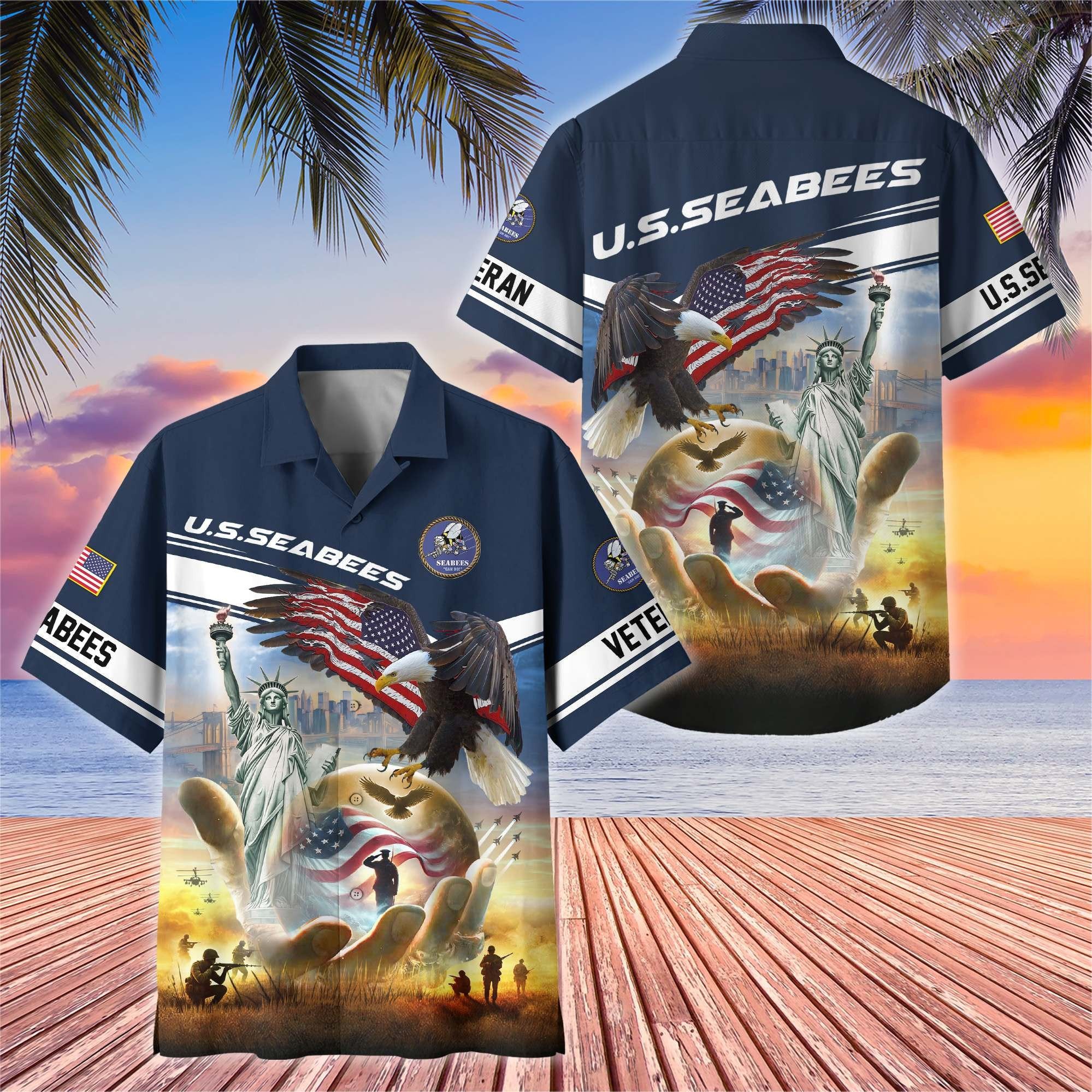 Premium US Veterans Hawaiian Shirt BPHN230513, Gifts For US Veterans, Gifts On Father's Day, Armed Forces Day, Veterans Day.
