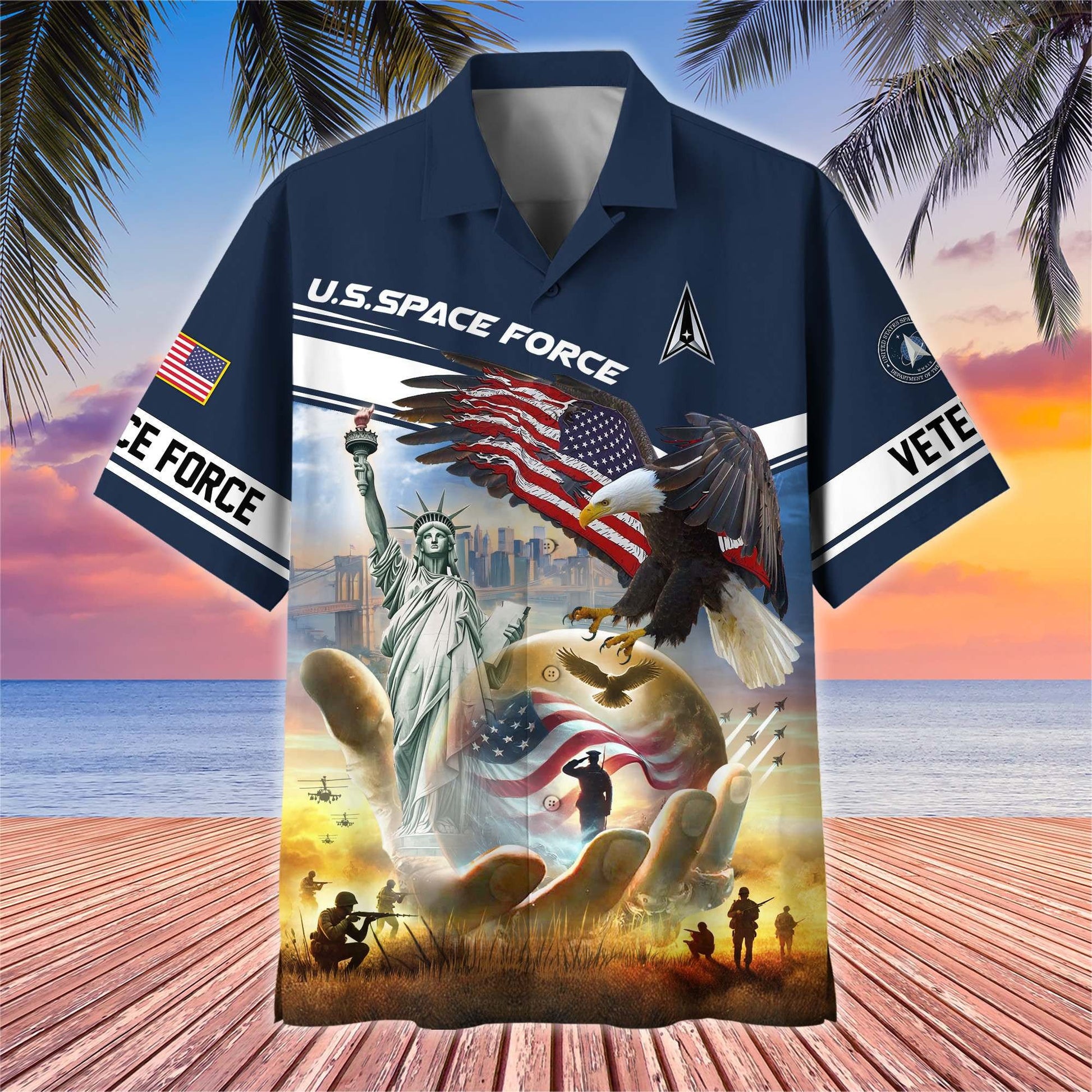 Premium US Veterans Hawaiian Shirt BPHN230513, Gifts For US Veterans, Gifts On Father's Day, Armed Forces Day, Veterans Day.