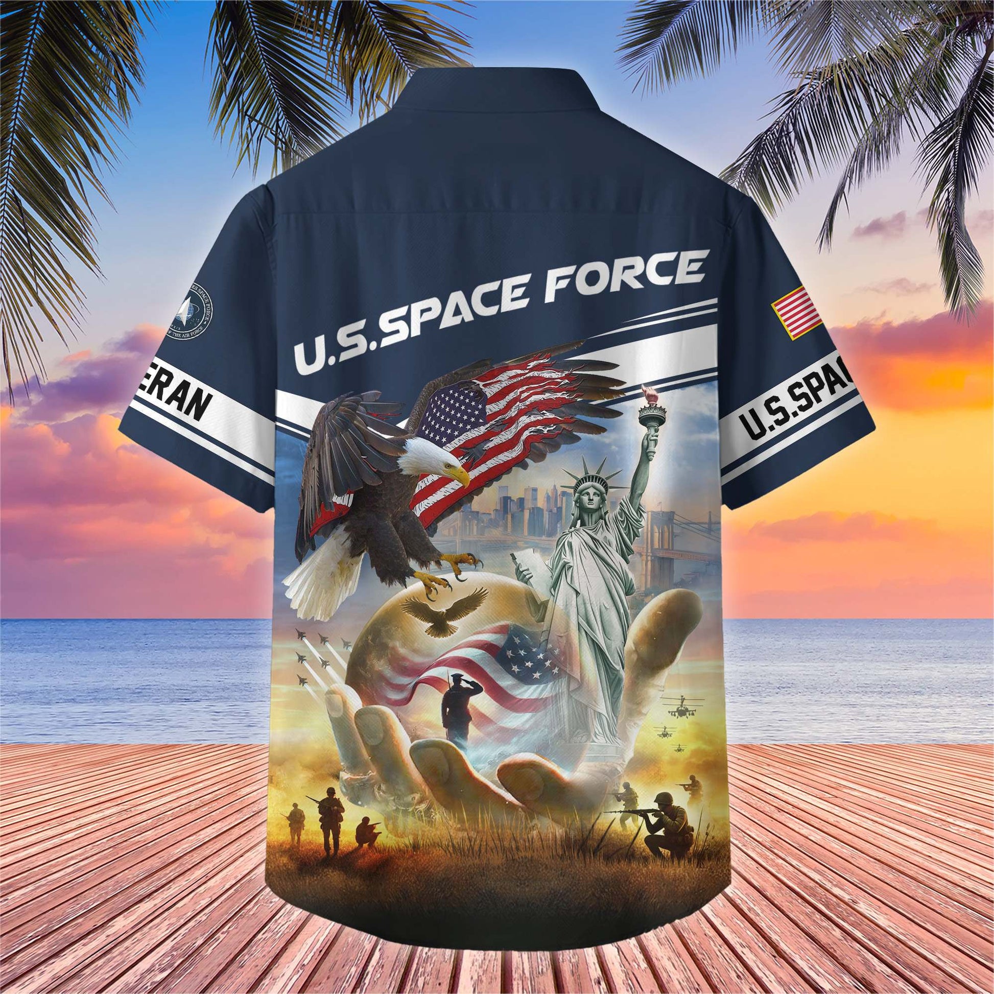 Premium US Veterans Hawaiian Shirt BPHN230513, Gifts For US Veterans, Gifts On Father's Day, Armed Forces Day, Veterans Day.