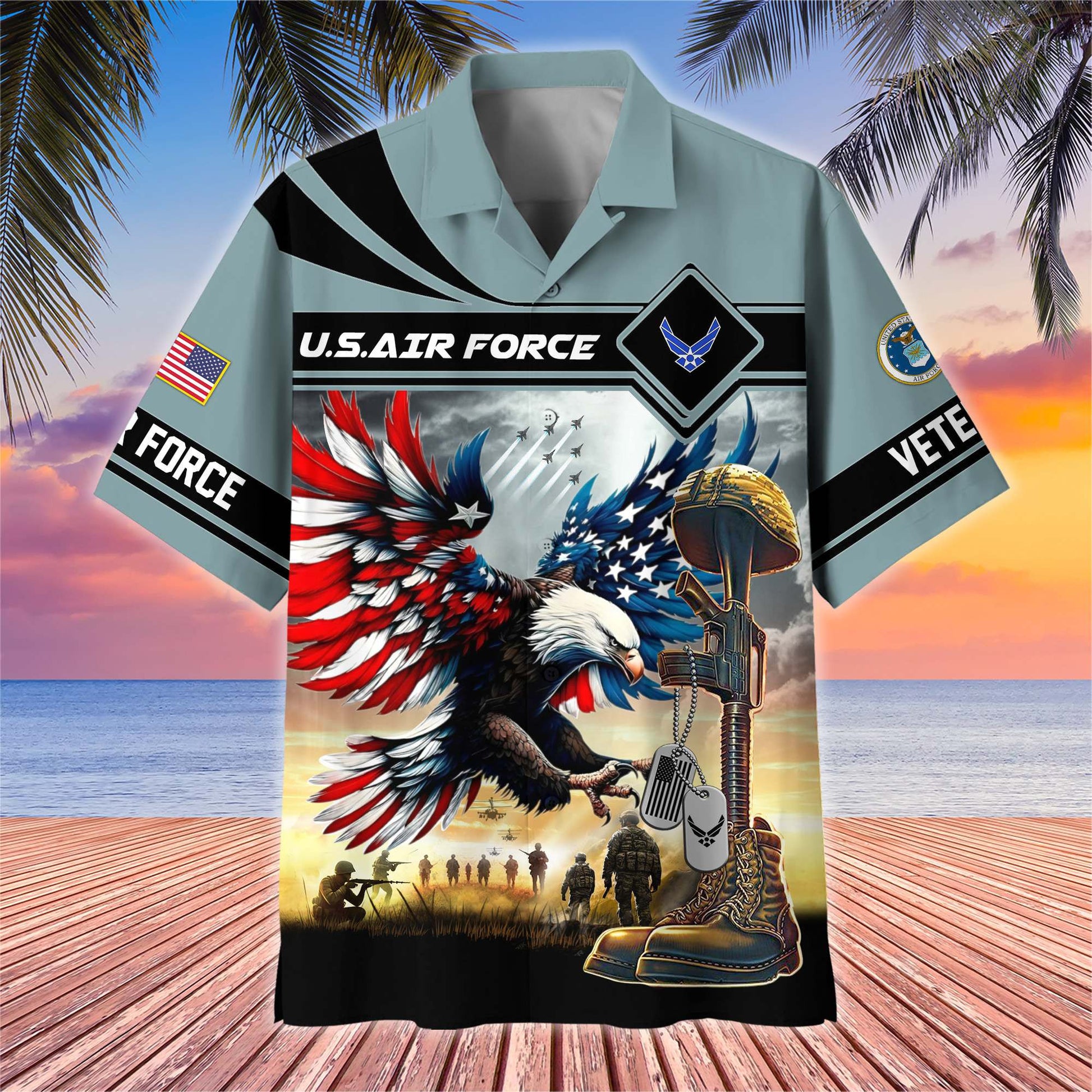 Premium US Veterans Hawaiian Shirt BPHN270512, Gifts For US Veterans, Gifts On Father's Day, Armed Forces Day, Veterans Day.