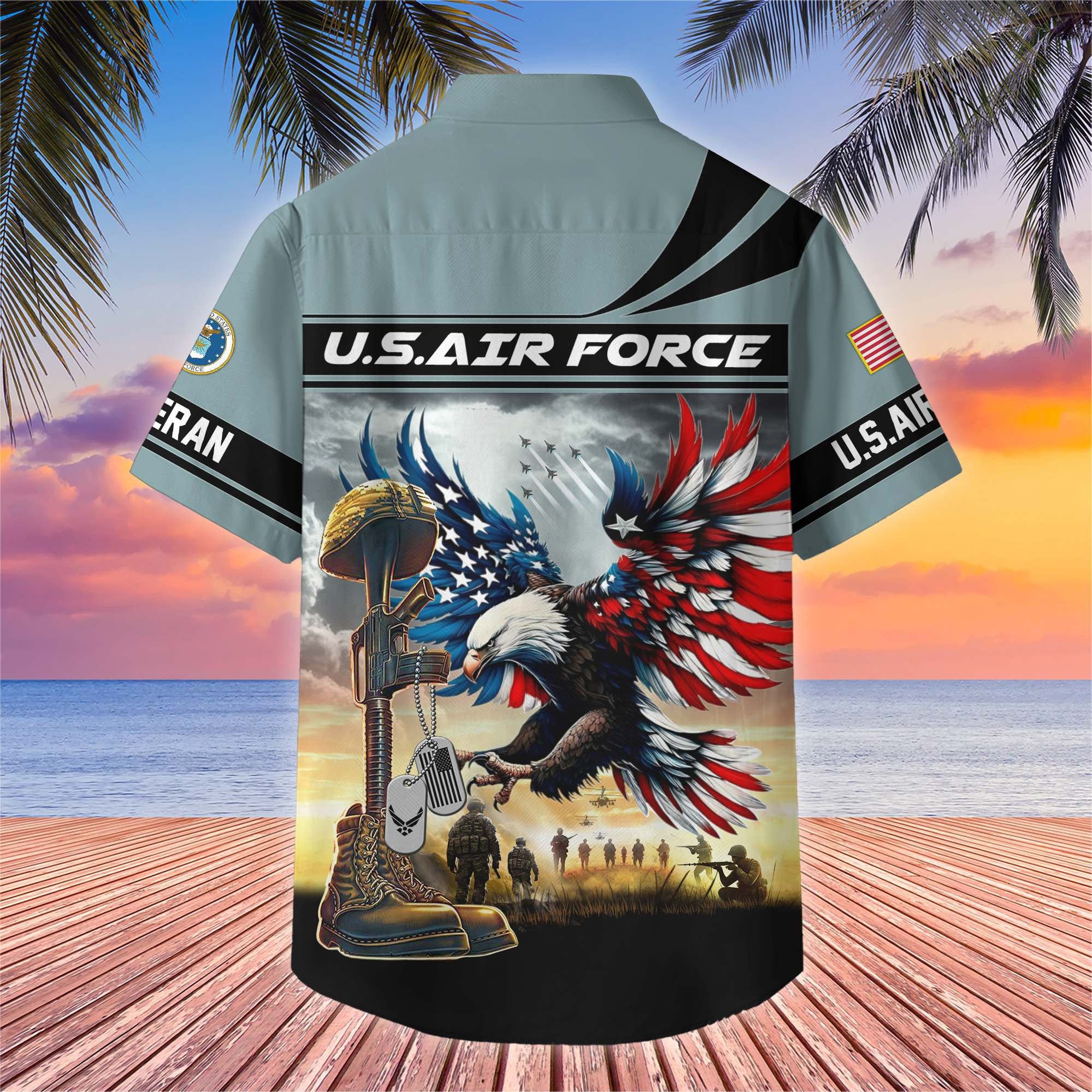 Premium US Veterans Hawaiian Shirt BPHN270512, Gifts For US Veterans, Gifts On Father's Day, Armed Forces Day, Veterans Day.