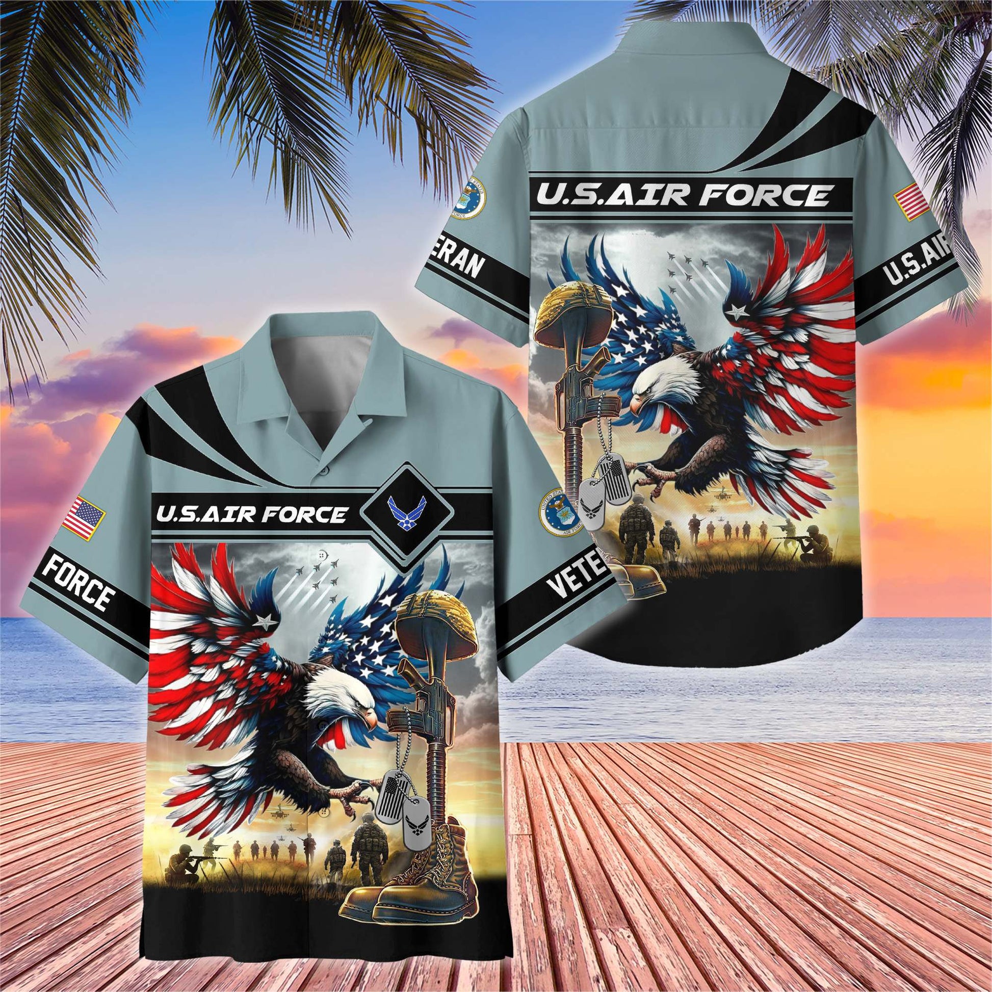 Premium US Veterans Hawaiian Shirt BPHN270512, Gifts For US Veterans, Gifts On Father's Day, Armed Forces Day, Veterans Day.