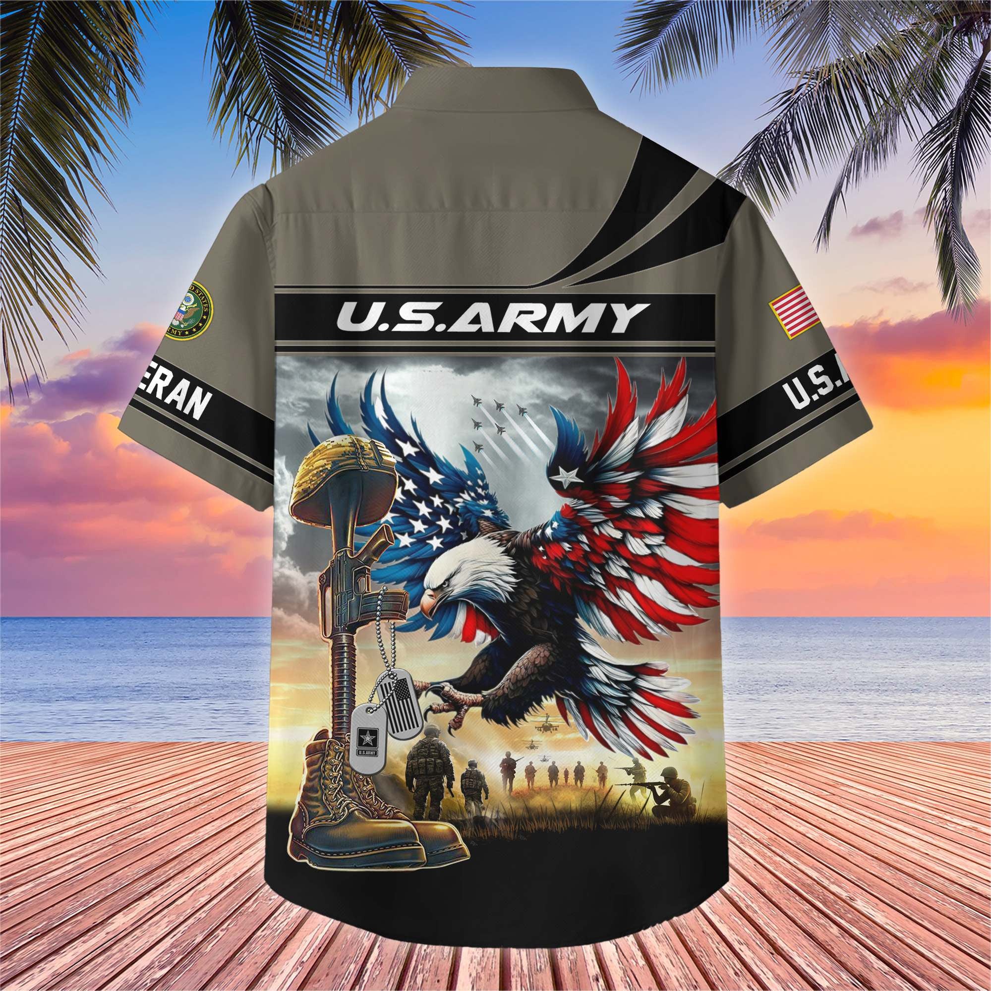 Premium US Veterans Hawaiian Shirt BPHN270512, Gifts For US Veterans, Gifts On Father's Day, Armed Forces Day, Veterans Day.