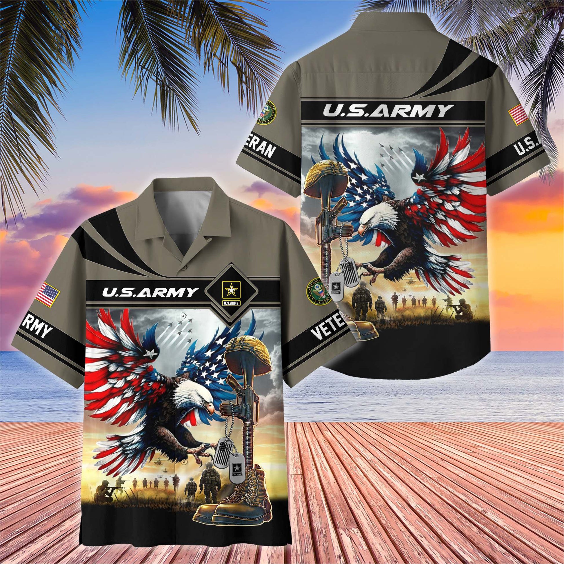 Premium US Veterans Hawaiian Shirt BPHN270512, Gifts For US Veterans, Gifts On Father's Day, Armed Forces Day, Veterans Day.