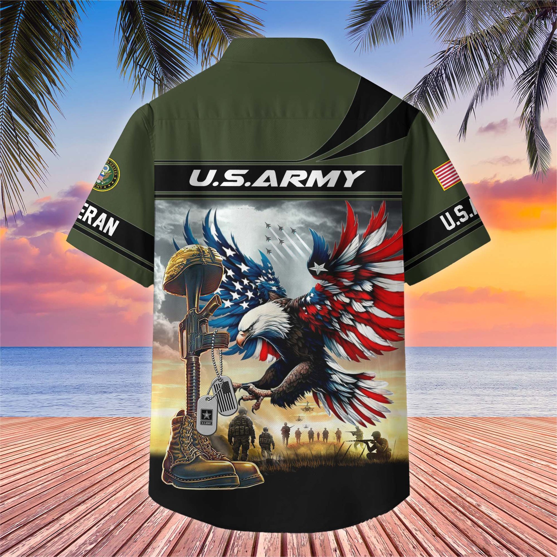 Premium US Veterans Hawaiian Shirt BPHN270512, Gifts For US Veterans, Gifts On Father's Day, Armed Forces Day, Veterans Day.