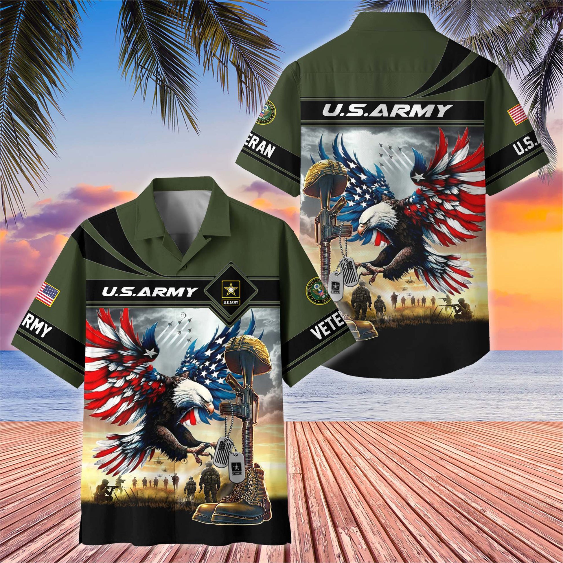 Premium US Veterans Hawaiian Shirt BPHN270512, Gifts For US Veterans, Gifts On Father's Day, Armed Forces Day, Veterans Day.