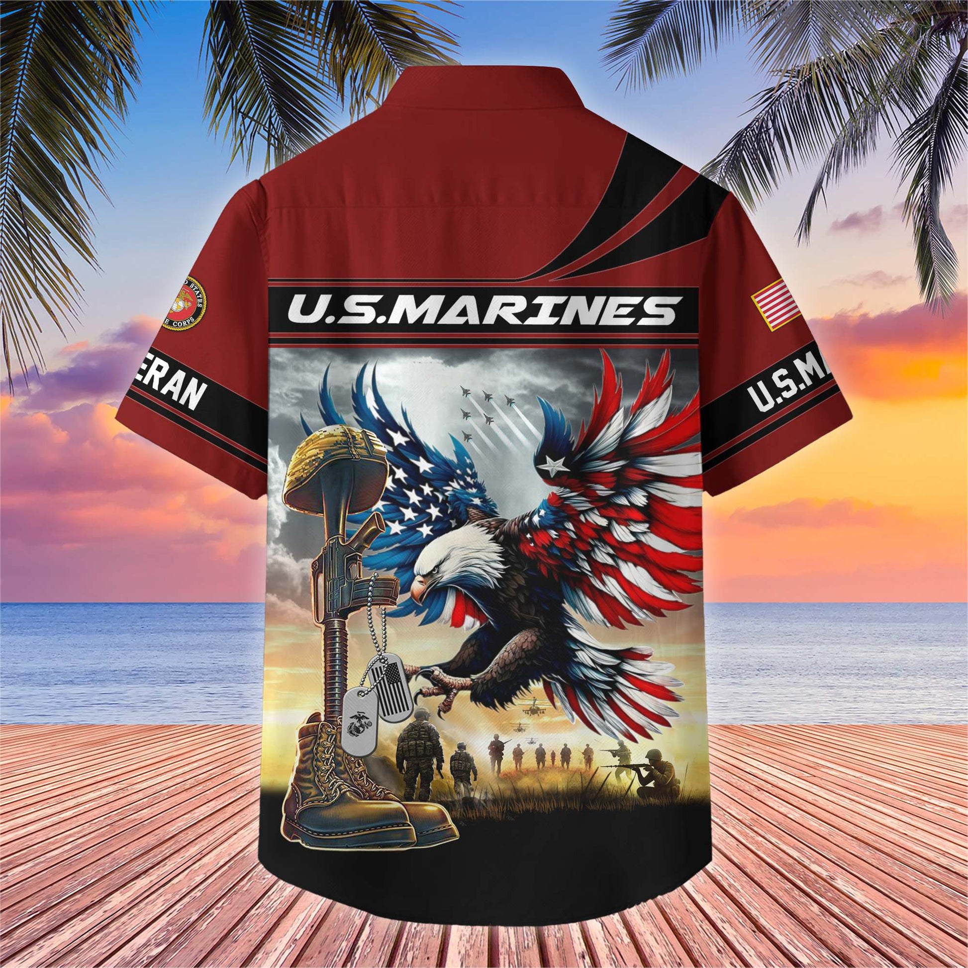 Premium US Veterans Hawaiian Shirt BPHN270512, Gifts For US Veterans, Gifts On Father's Day, Armed Forces Day, Veterans Day.