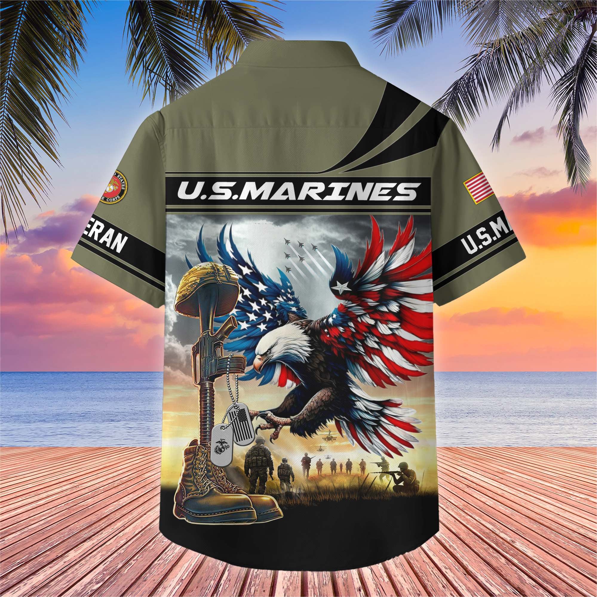 Premium US Veterans Hawaiian Shirt BPHN270512, Gifts For US Veterans, Gifts On Father's Day, Armed Forces Day, Veterans Day.