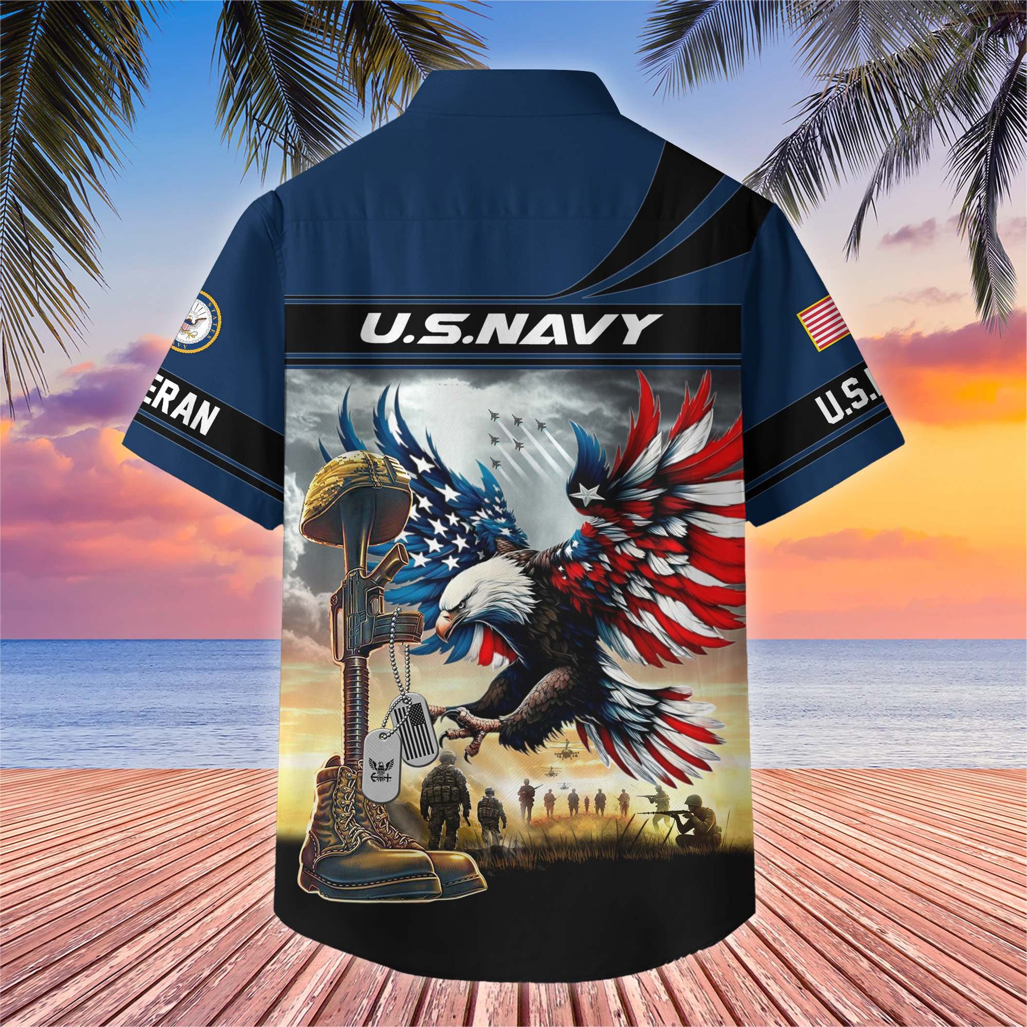 Premium US Veterans Hawaiian Shirt BPHN270512, Gifts For US Veterans, Gifts On Father's Day, Armed Forces Day, Veterans Day.
