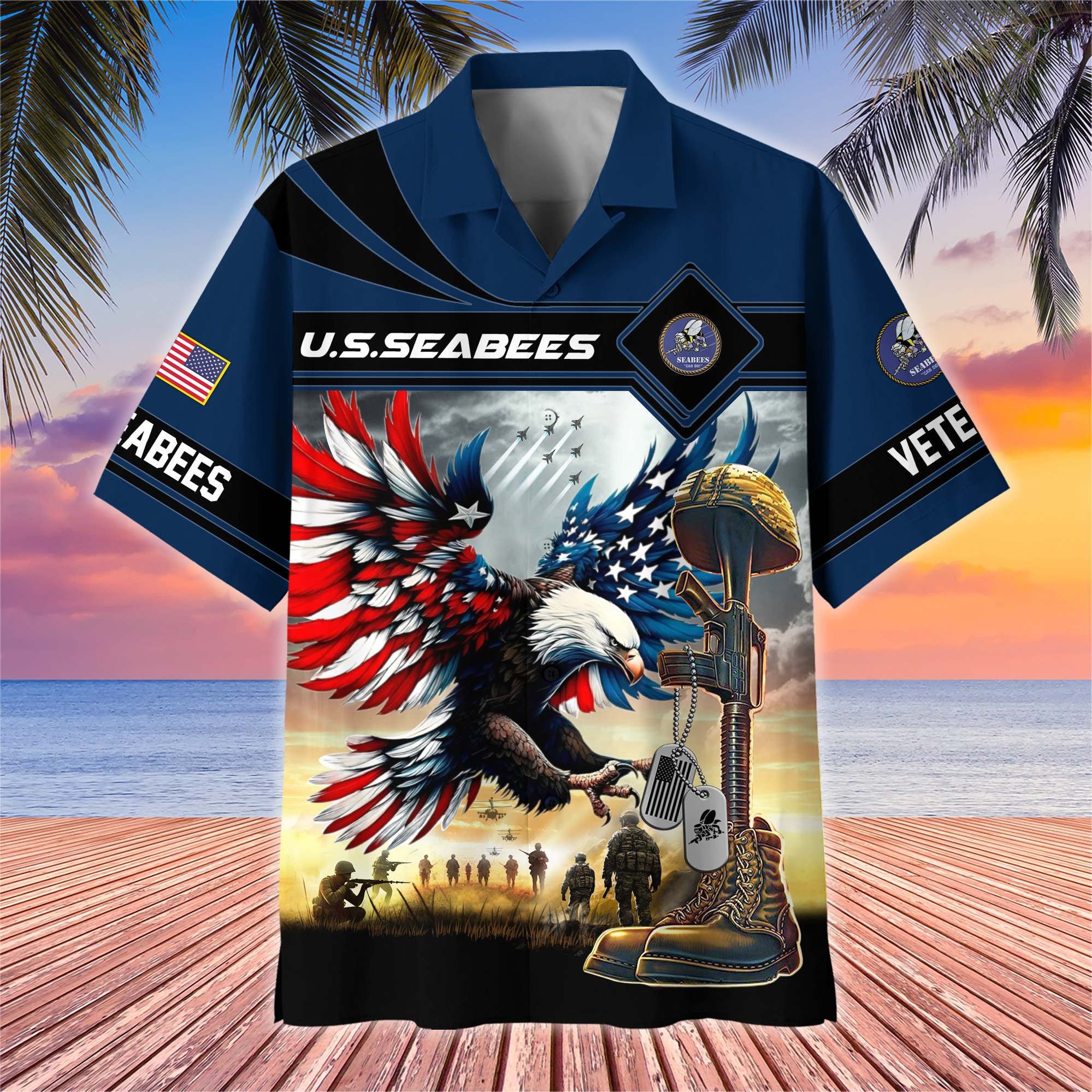 Premium US Veterans Hawaiian Shirt BPHN270512, Gifts For US Veterans, Gifts On Father's Day, Armed Forces Day, Veterans Day.