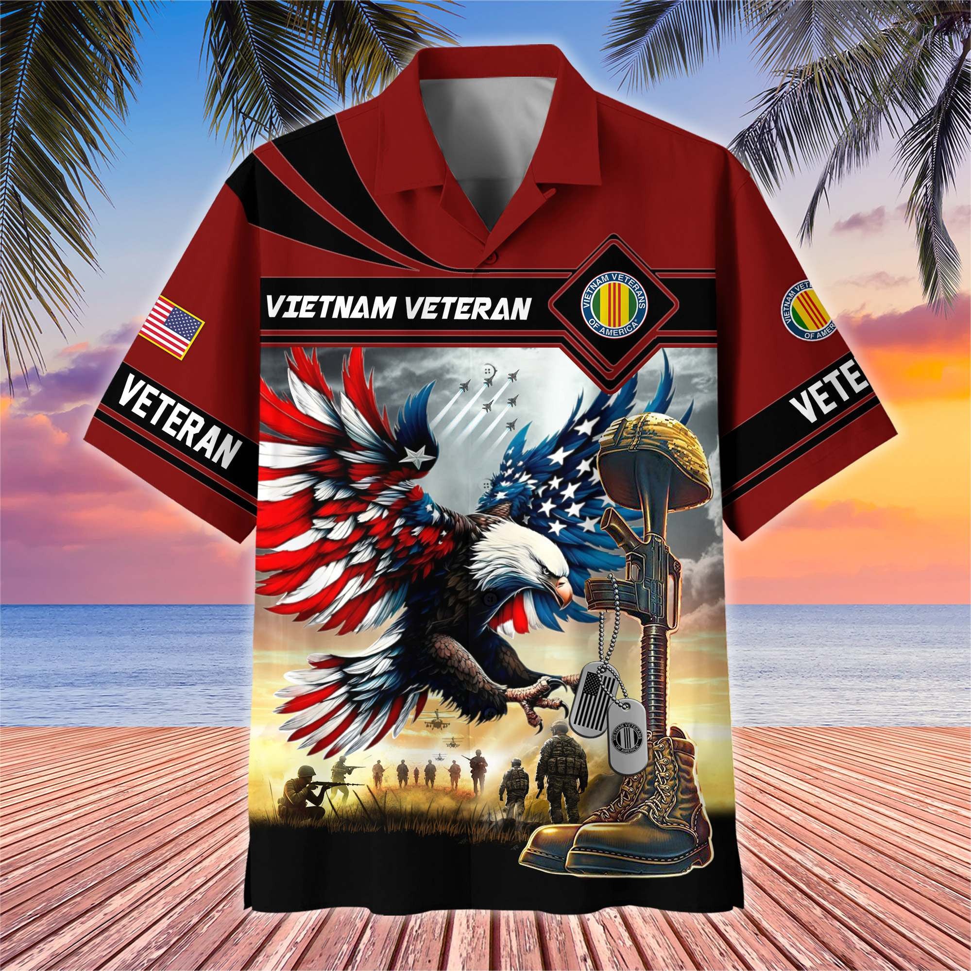 Premium US Veterans Hawaiian Shirt BPHN270512, Gifts For US Veterans, Gifts On Father's Day, Armed Forces Day, Veterans Day.