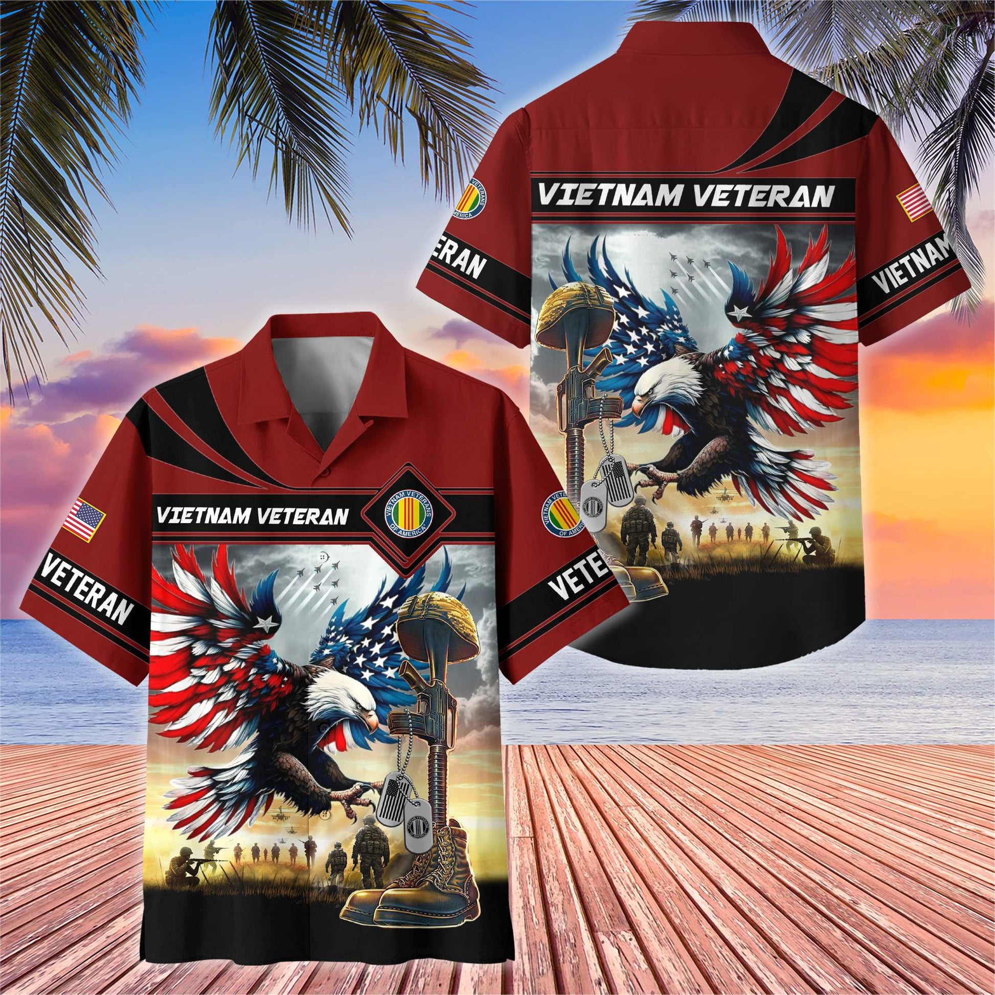 Premium US Veterans Hawaiian Shirt BPHN270512, Gifts For US Veterans, Gifts On Father's Day, Armed Forces Day, Veterans Day.