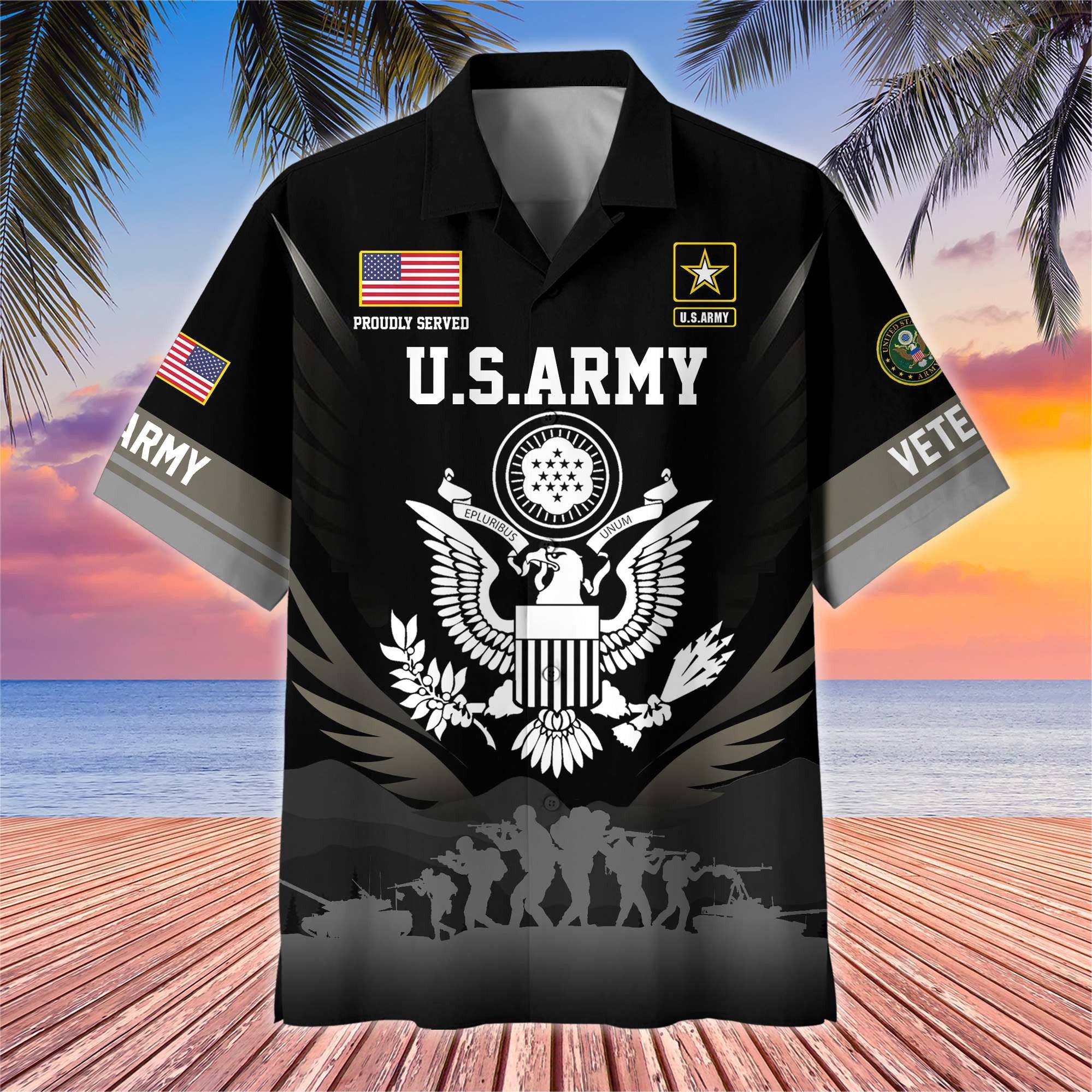 Premium US Veterans Hawaiian Shirt BPHN040612, Gifts For US Veterans, Gifts On Father's Day, Armed Forces Day, Veterans Day.