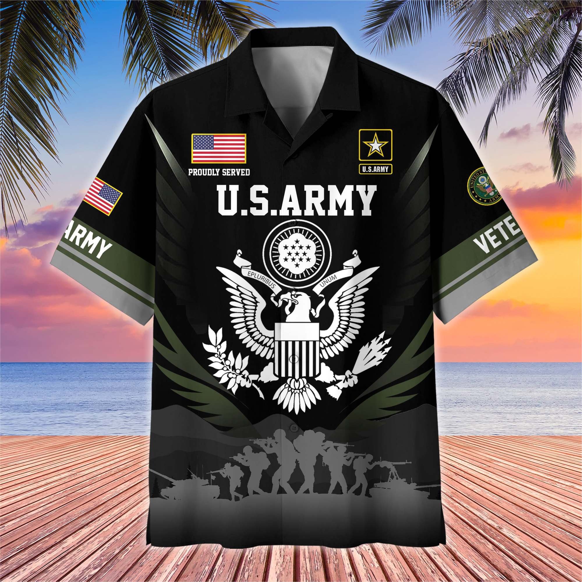 Premium US Veterans Hawaiian Shirt BPHN040612, Gifts For US Veterans, Gifts On Father's Day, Armed Forces Day, Veterans Day.