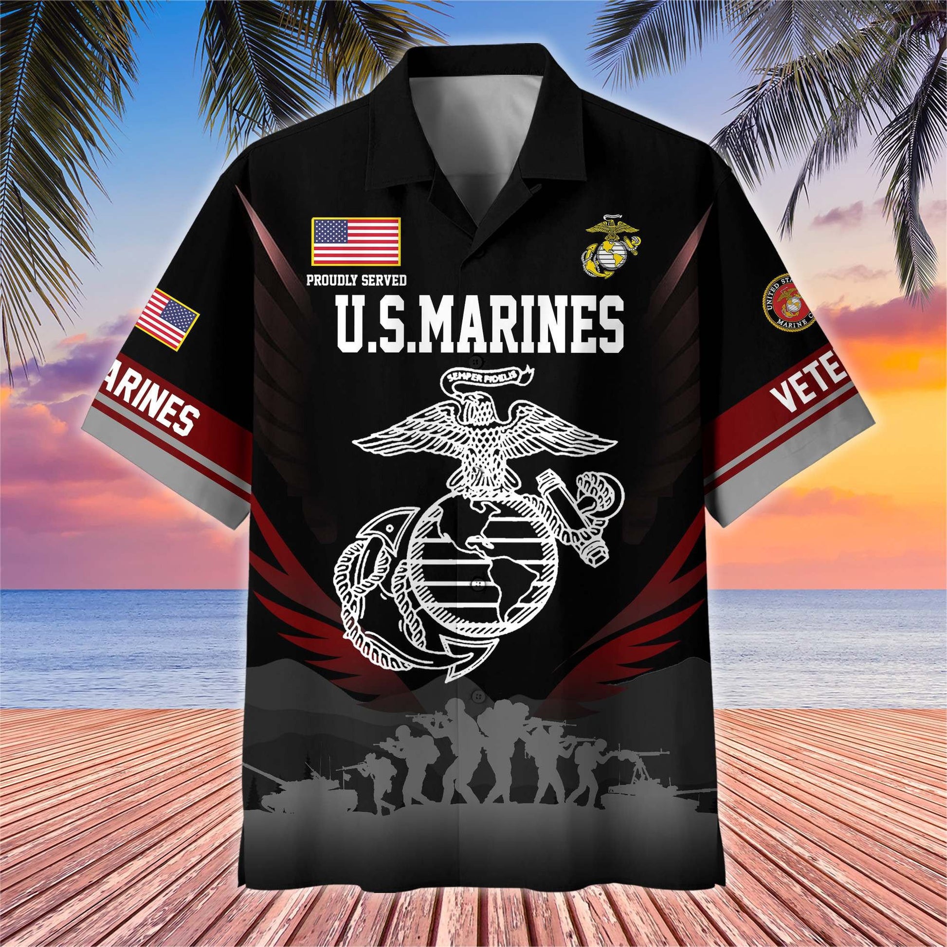 Premium US Veterans Hawaiian Shirt BPHN040612, Gifts For US Veterans, Gifts On Father's Day, Armed Forces Day, Veterans Day.