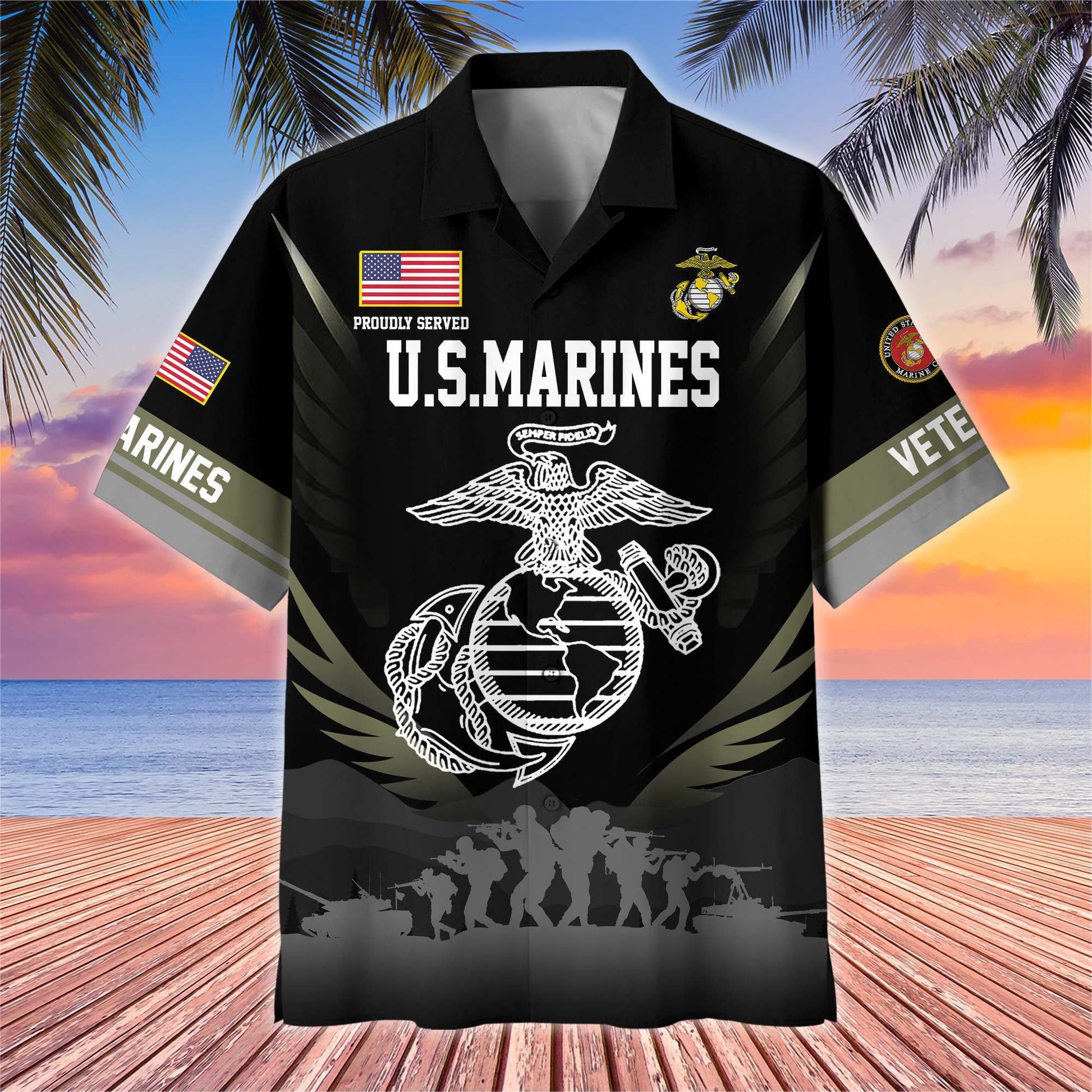 Premium US Veterans Hawaiian Shirt BPHN040612, Gifts For US Veterans, Gifts On Father's Day, Armed Forces Day, Veterans Day.