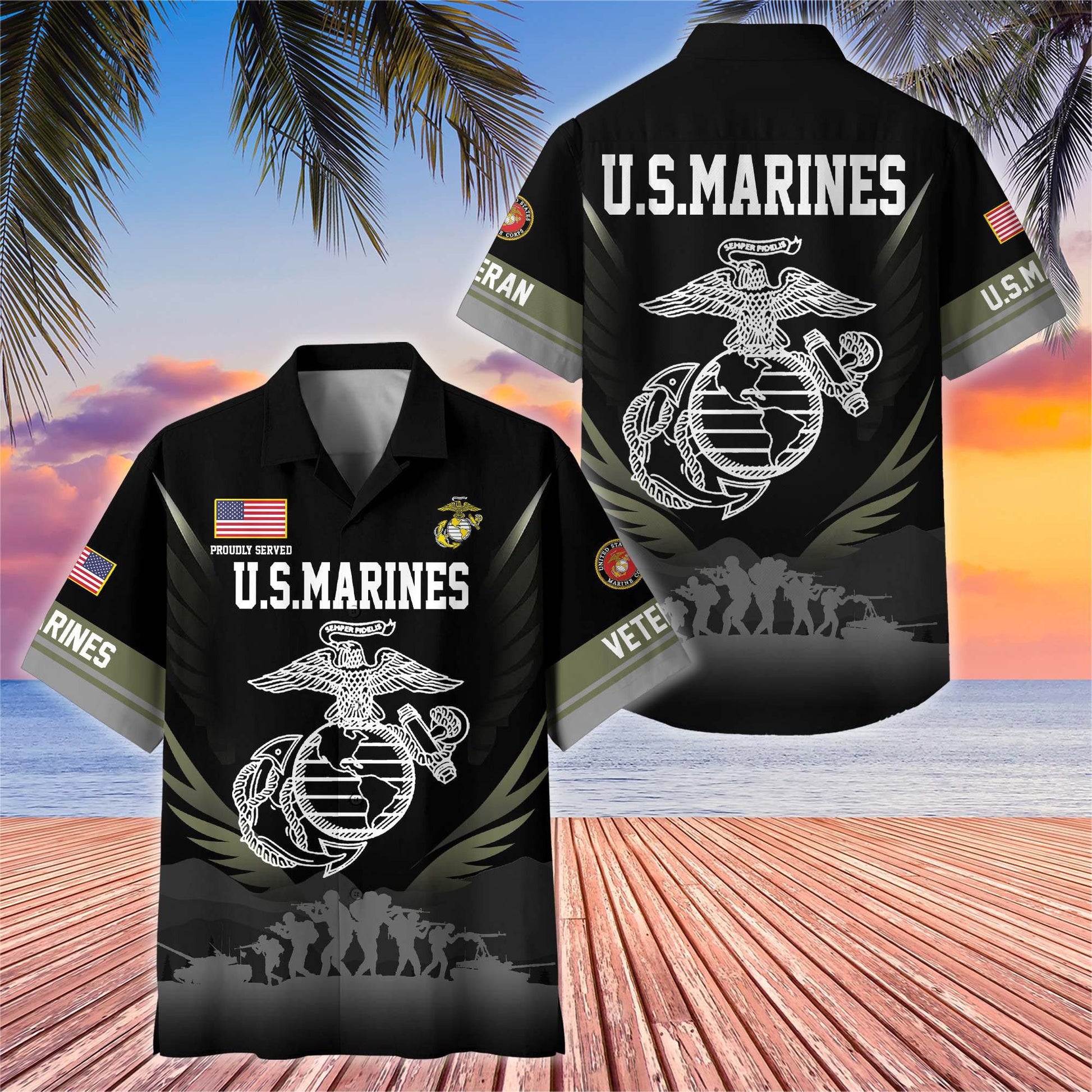 Premium US Veterans Hawaiian Shirt BPHN040612, Gifts For US Veterans, Gifts On Father's Day, Armed Forces Day, Veterans Day.